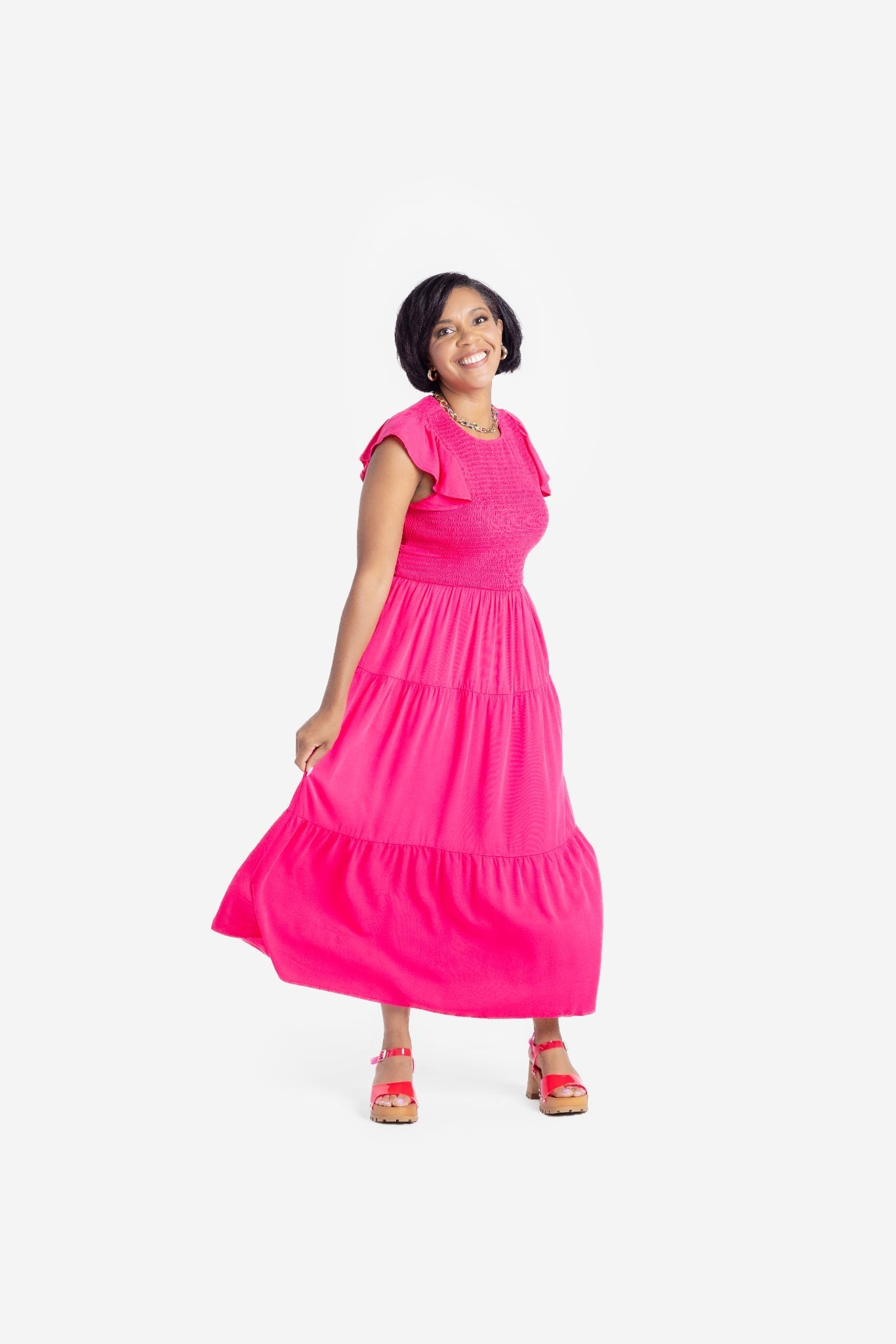 Grace Ruffle Sleeve Smocked Maxi Dress