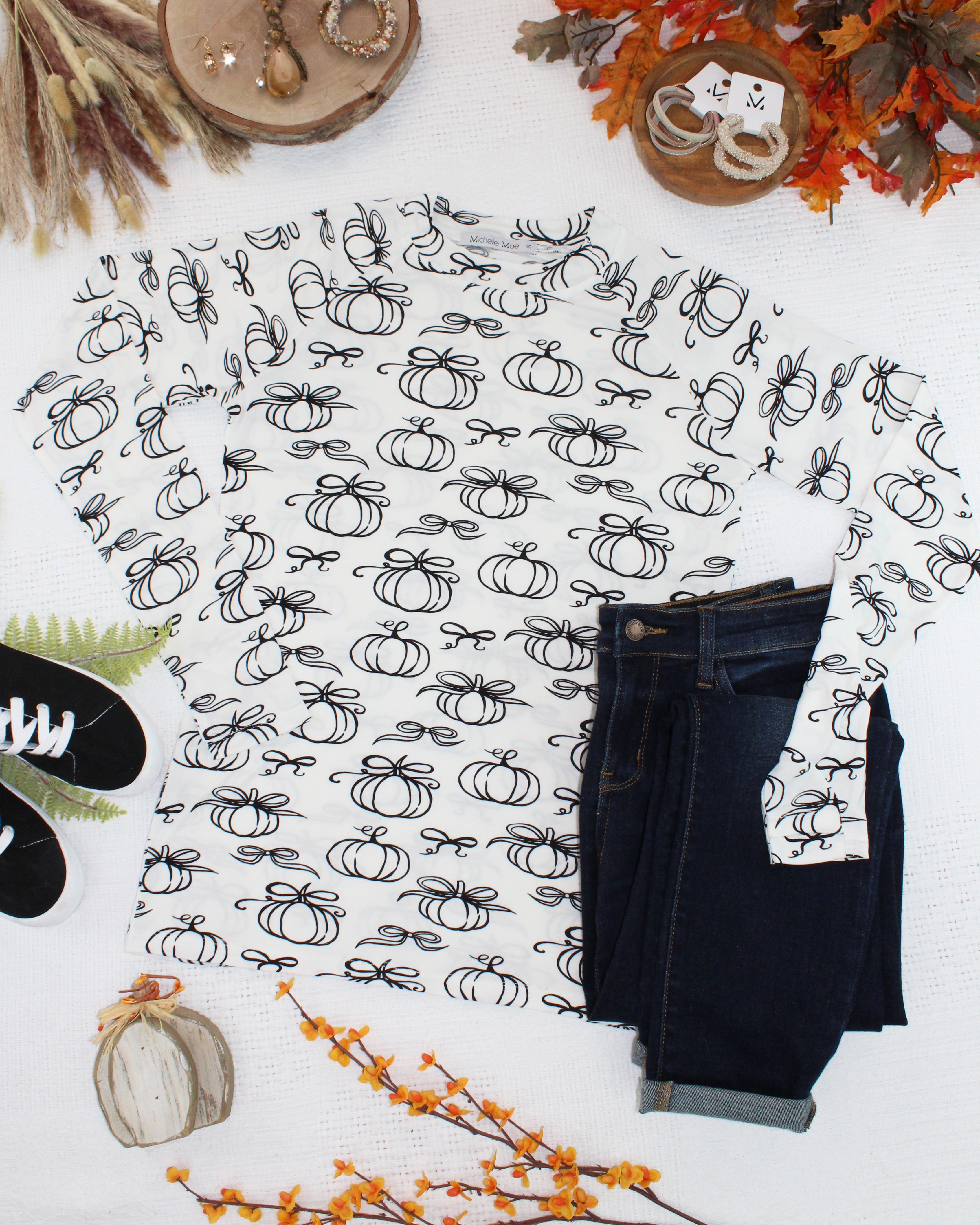 IN STOCK Blair Long Sleeve Top - Classic Pumpkins