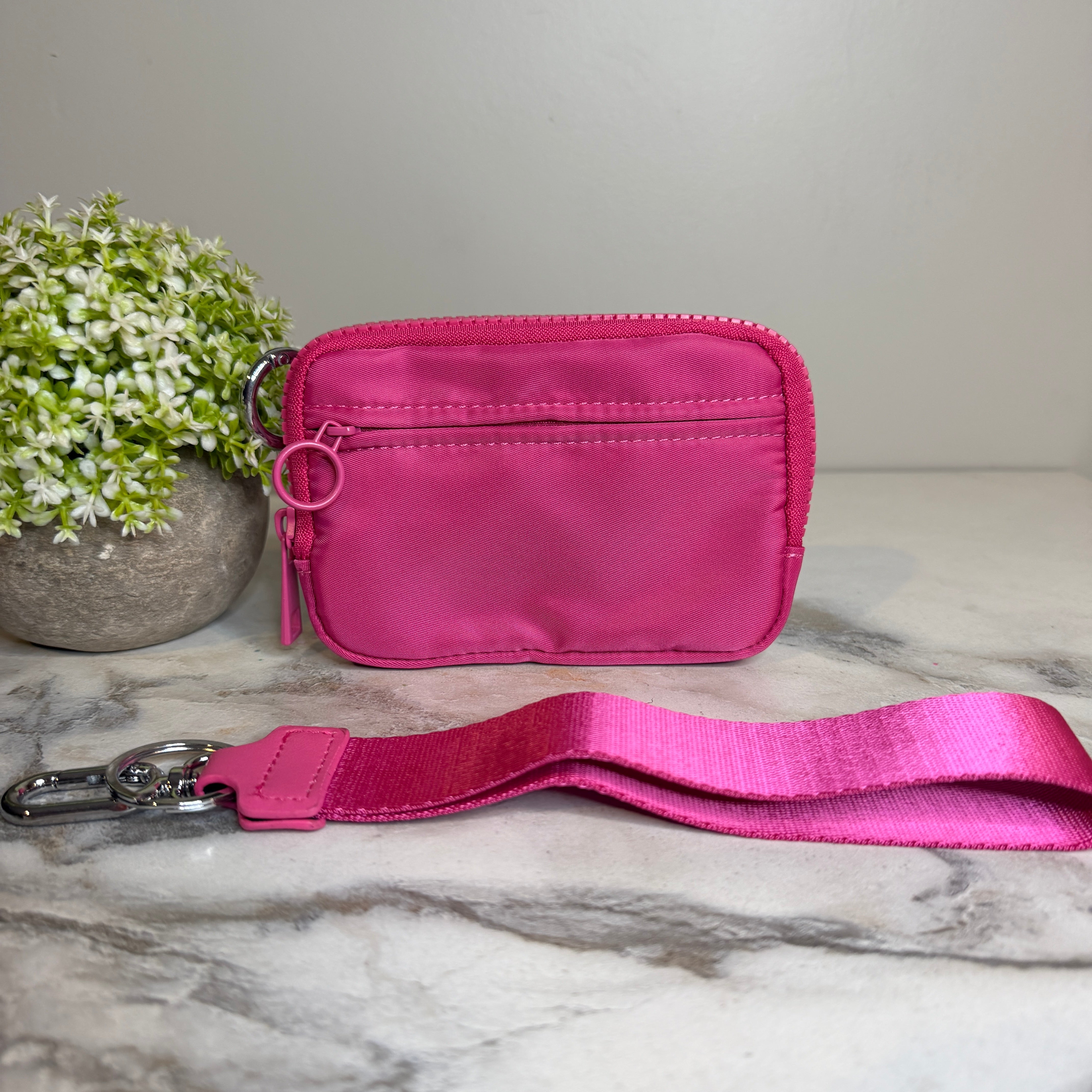 Rue - Nylon Wristlet Wallet - Hot Pink