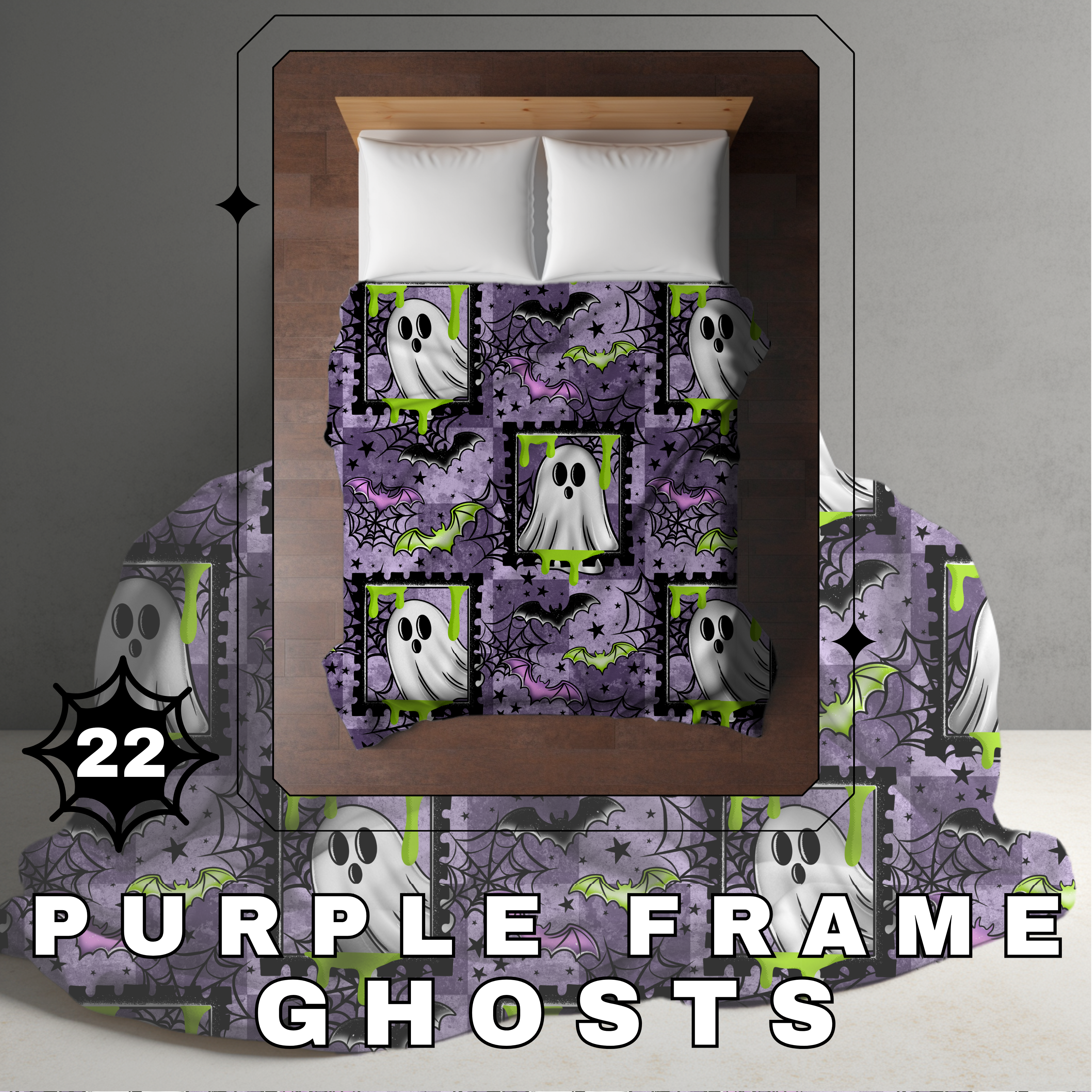 Blanket Halloween #22 - Purple Frame Ghosts - PREORDER