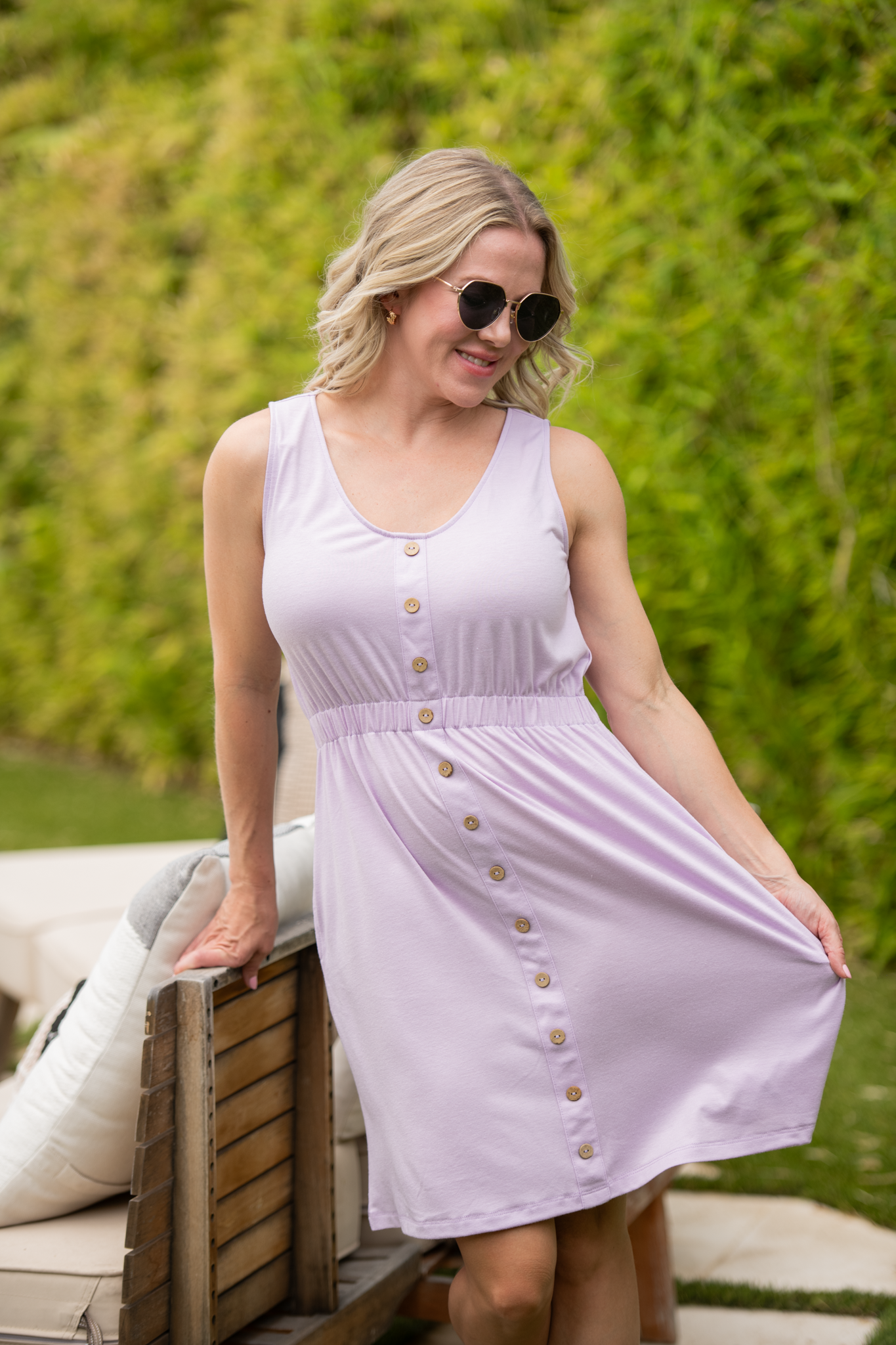 IN STOCK Beverly Button Dress - Lavender FINAL SALE