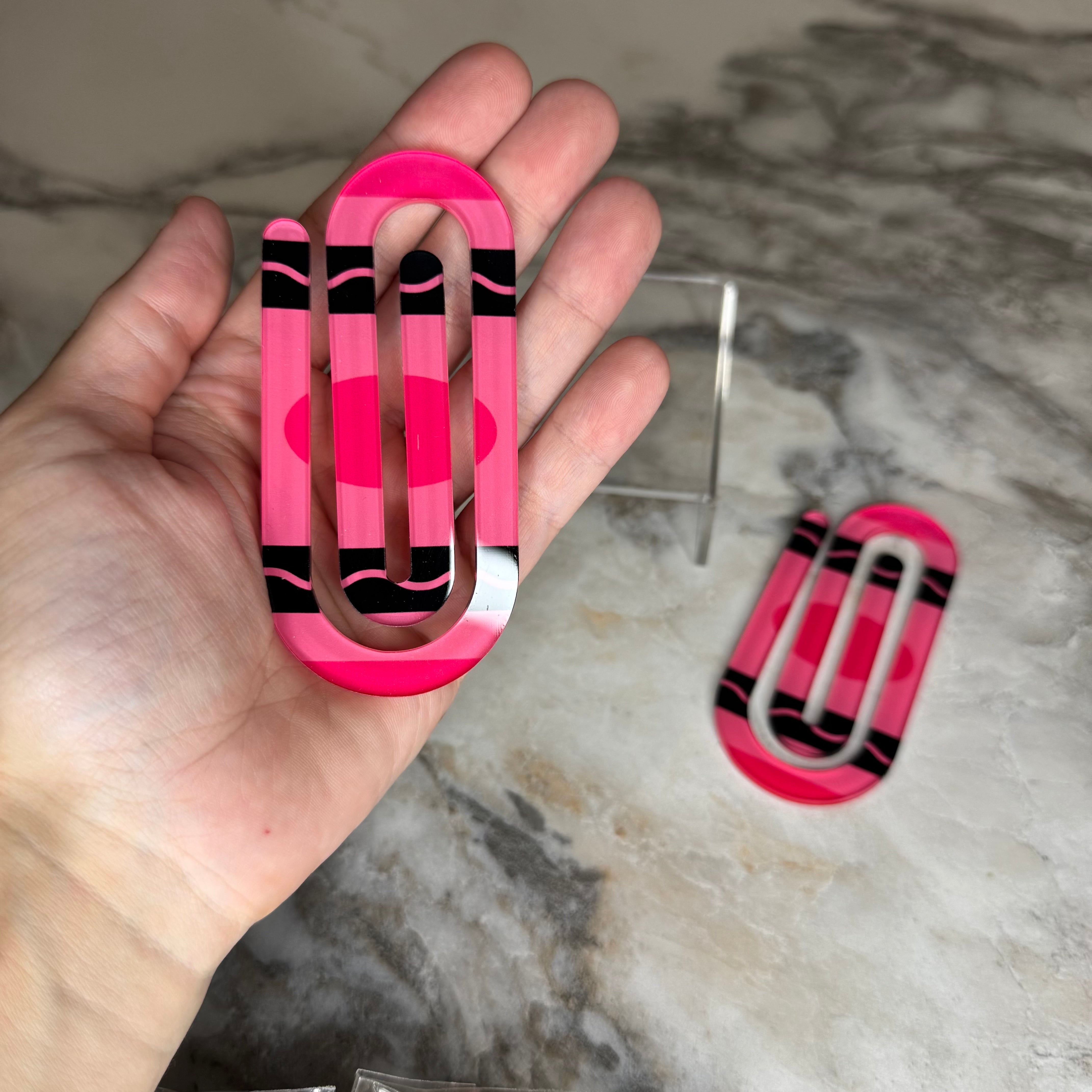 Jumbo Paperclip - Hot Pink Crayon