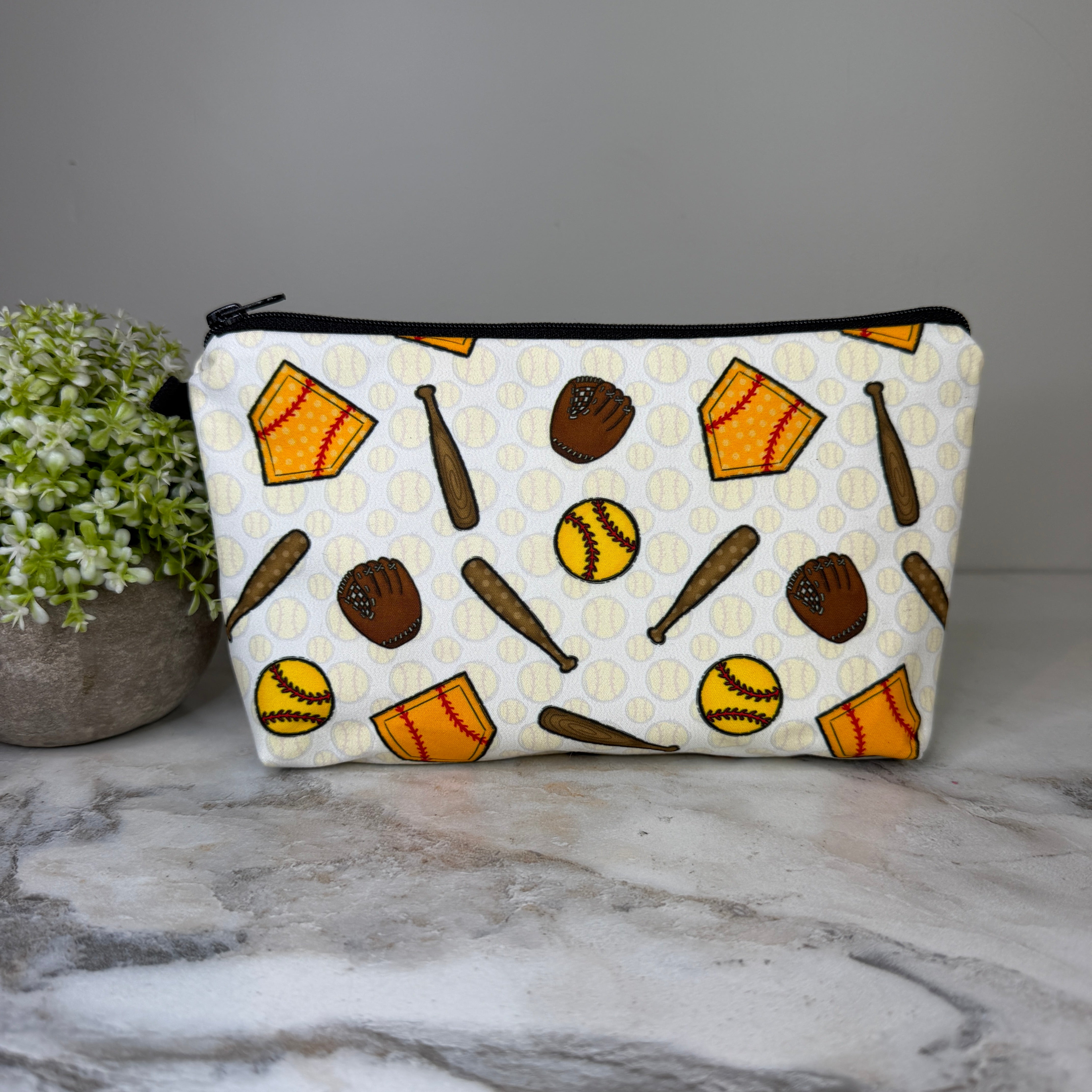Pouch - Softball on White
