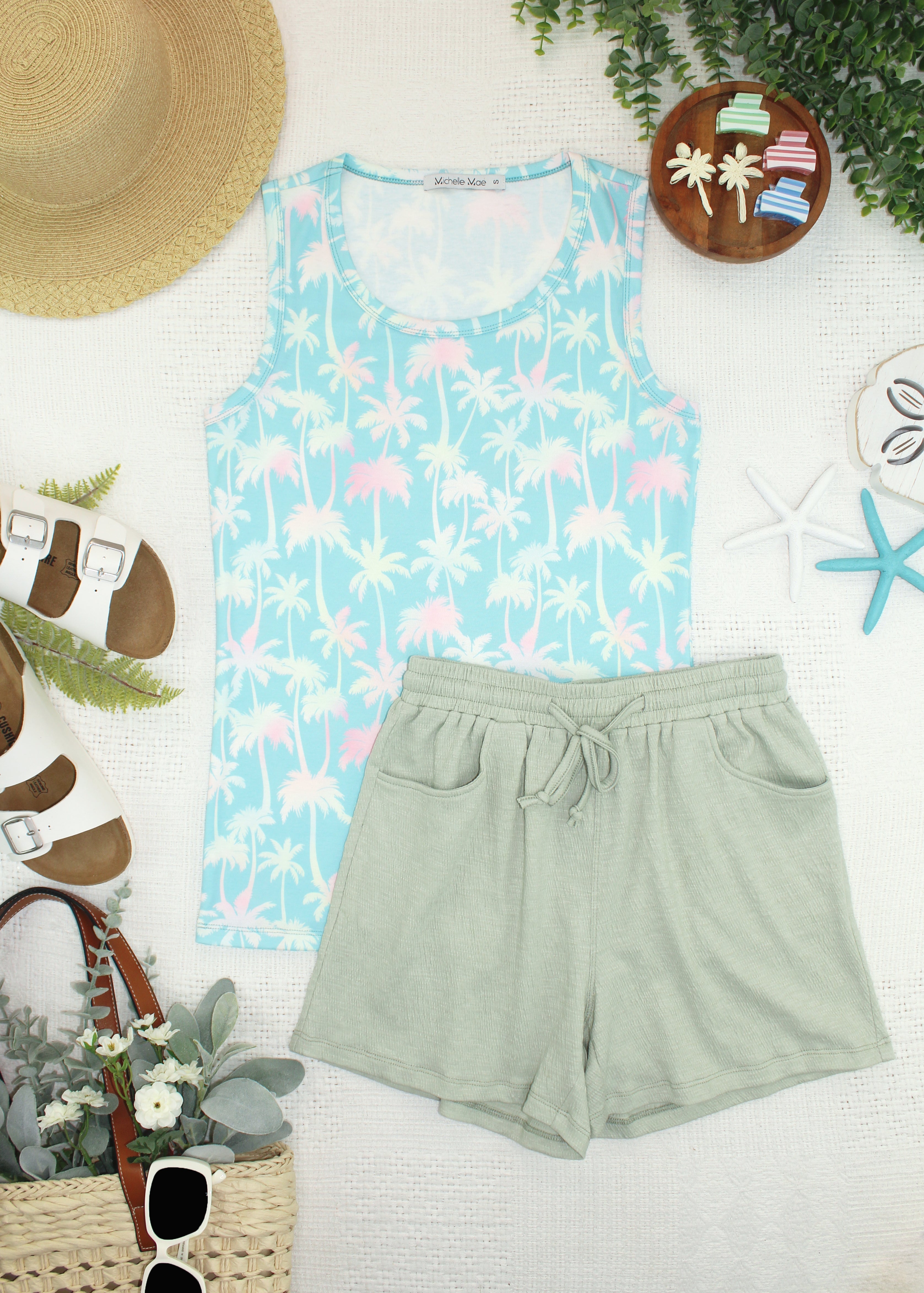 IN STOCK Ava Tank - Aqua Palm FINAL SALE