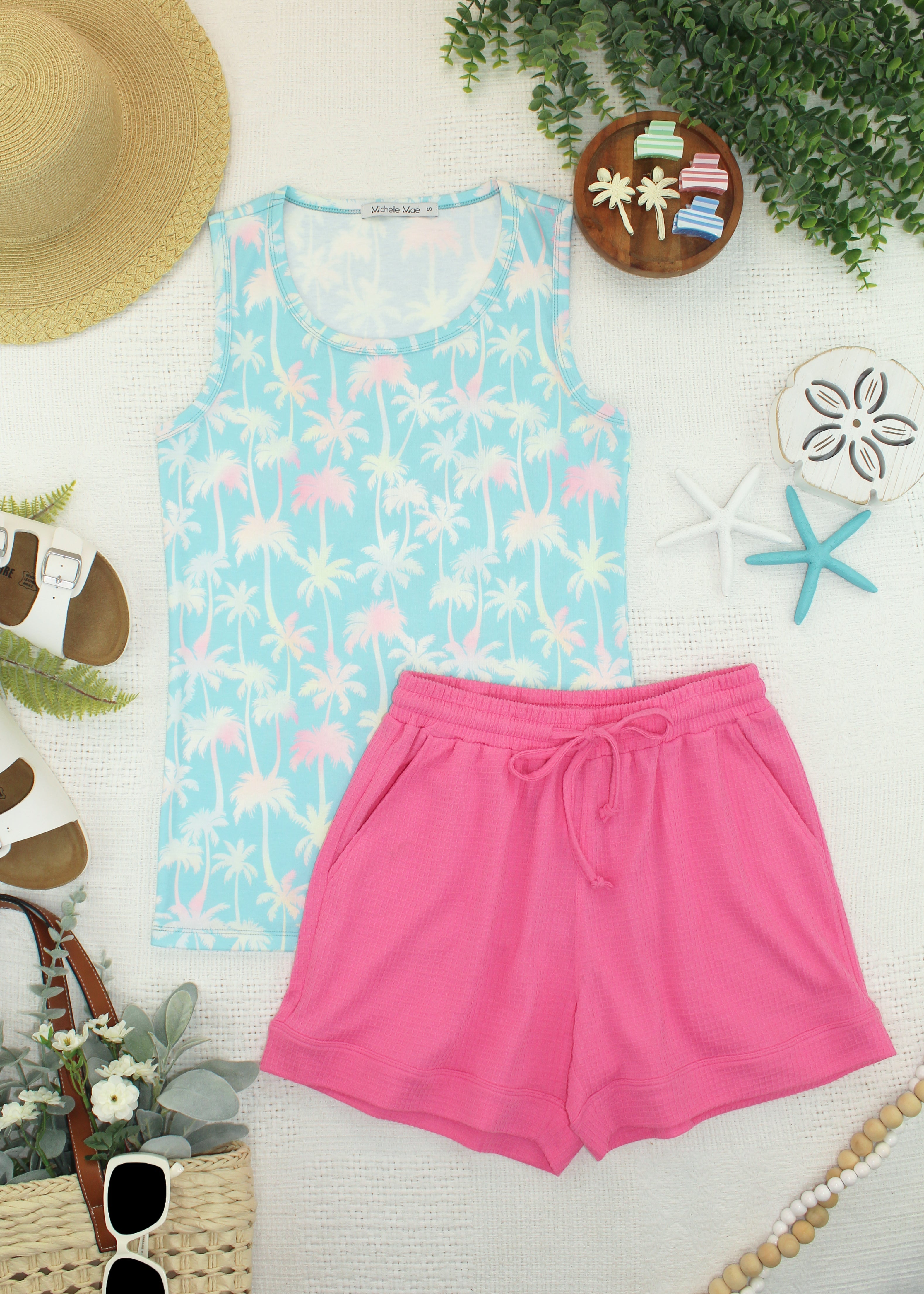 IN STOCK Ava Tank - Aqua Palm FINAL SALE
