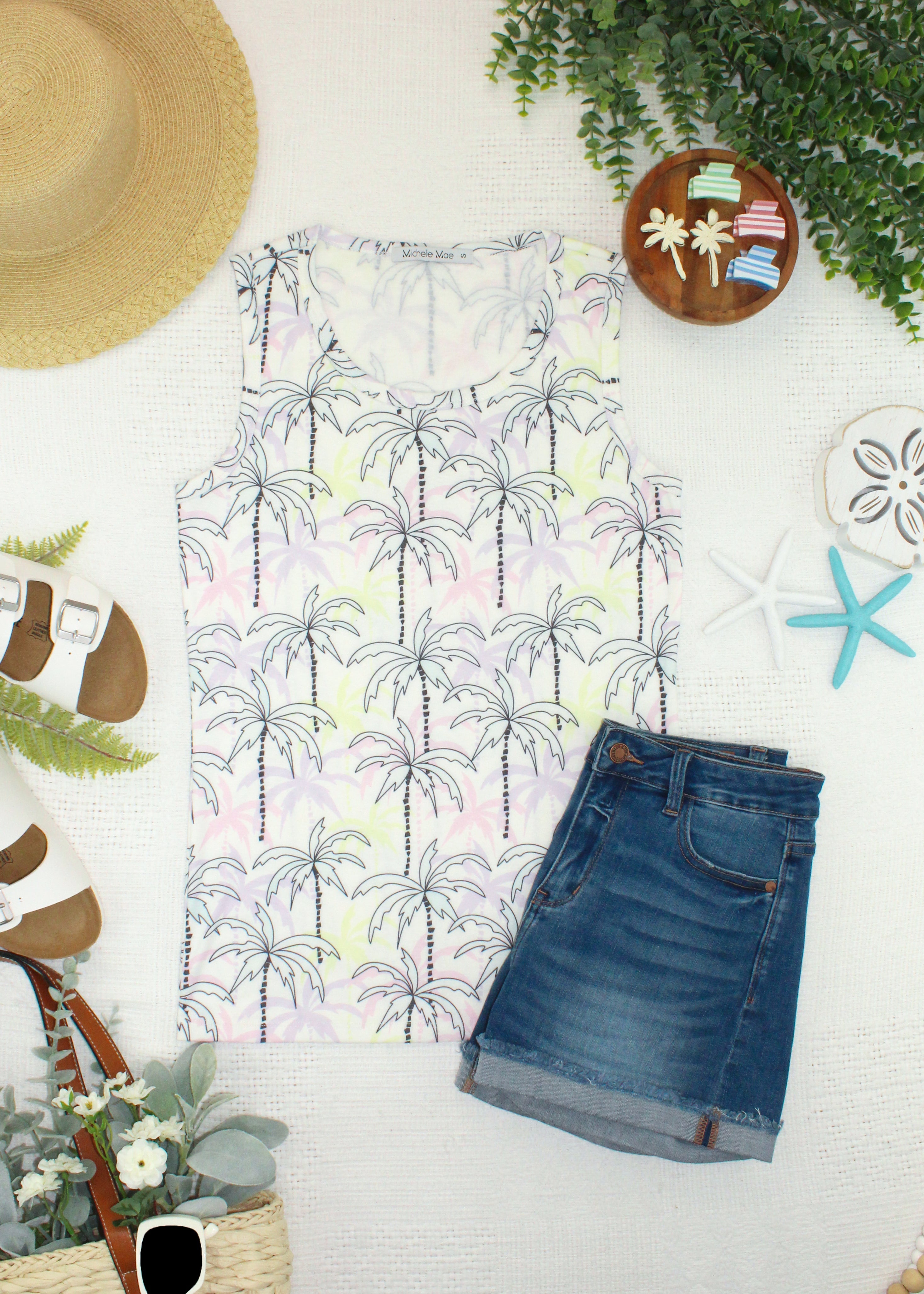 IN STOCK Ava Tank - Neon Palm FINAL SALE