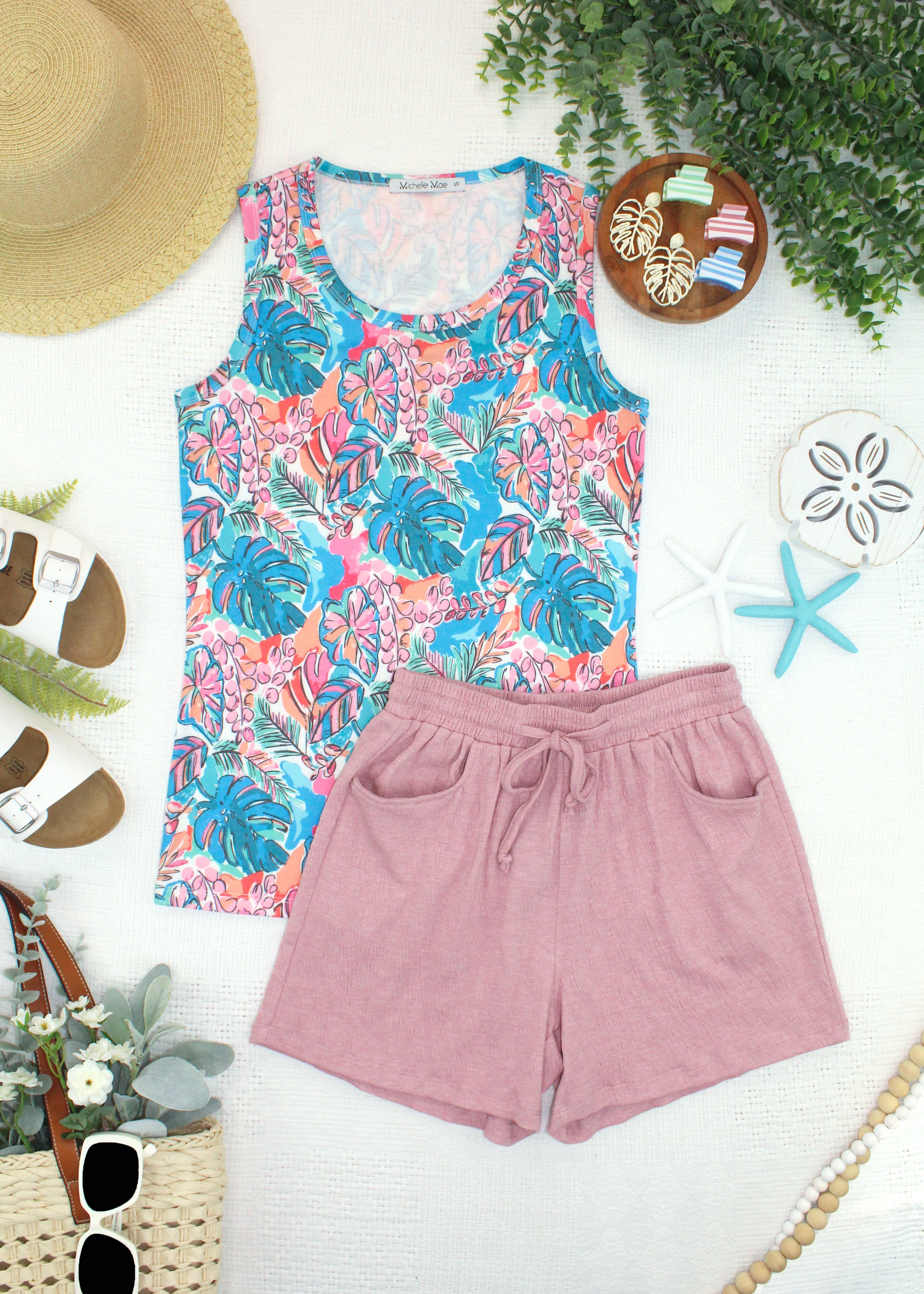 IN STOCK Candice Crinkle Shorts - Dusty Rose FINAL SALE