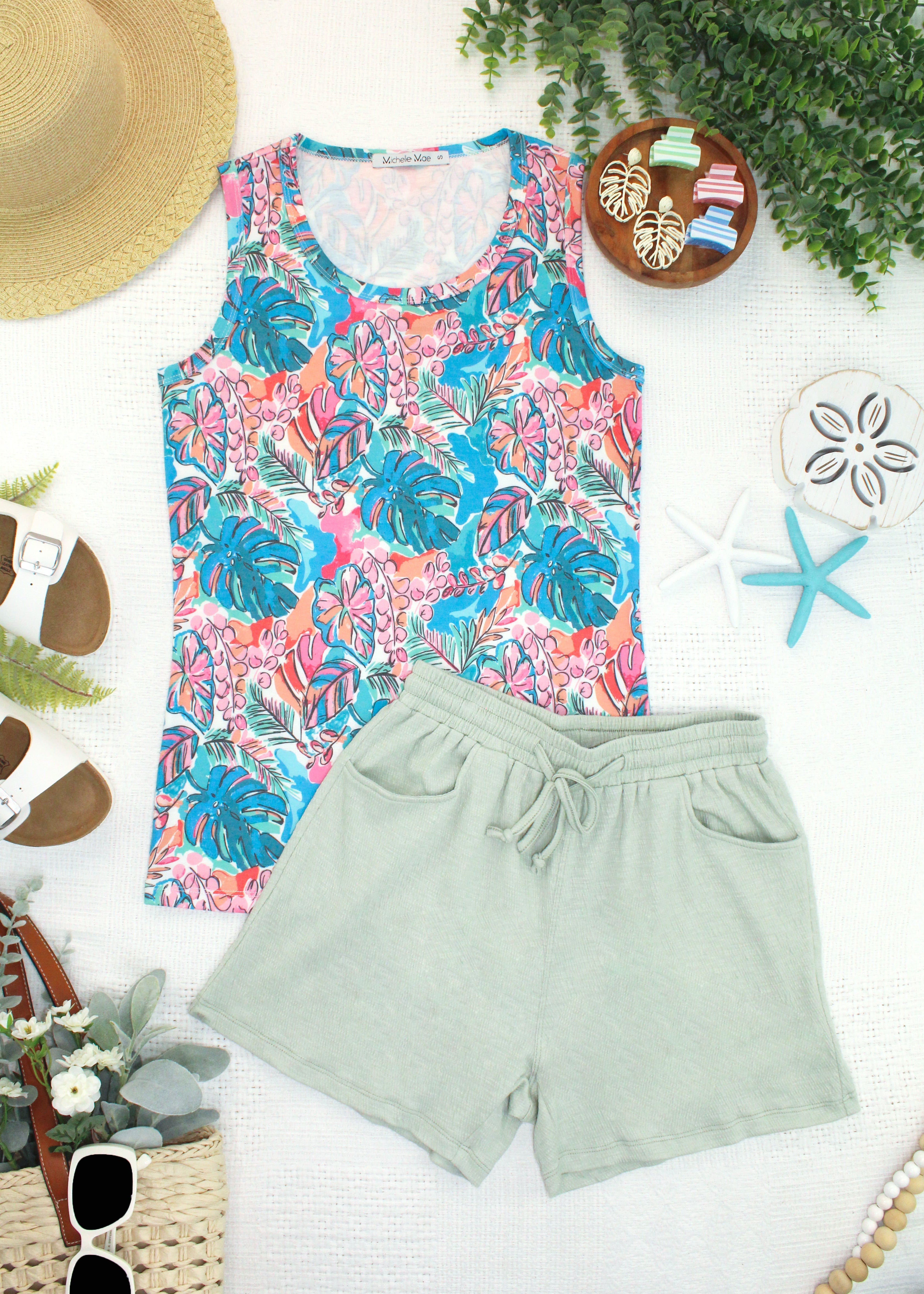 IN STOCK Candice Crinkle Shorts - Light Green FINAL SALE