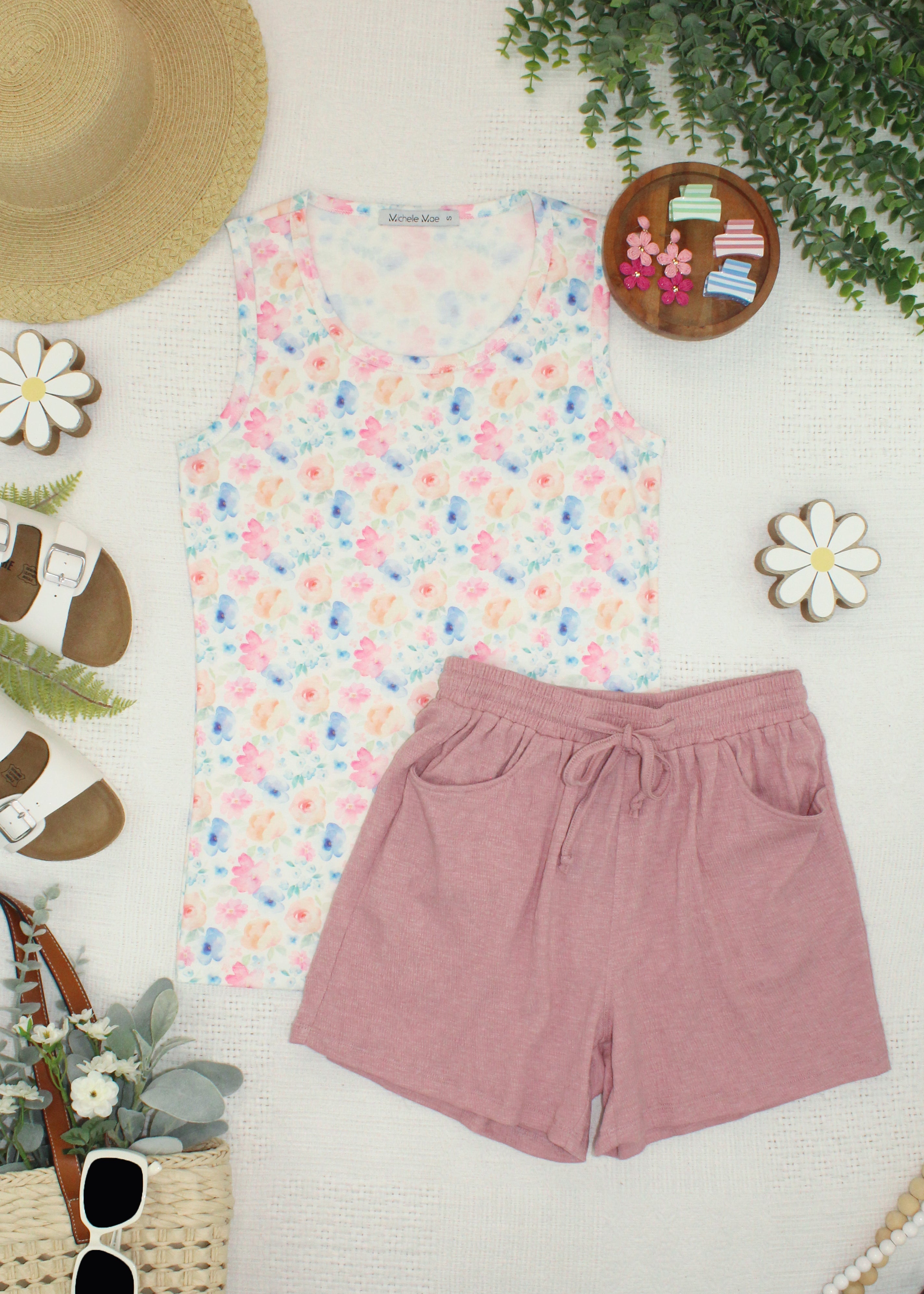 IN STOCK Ava Tank - Petal Gardens FINAL SALE