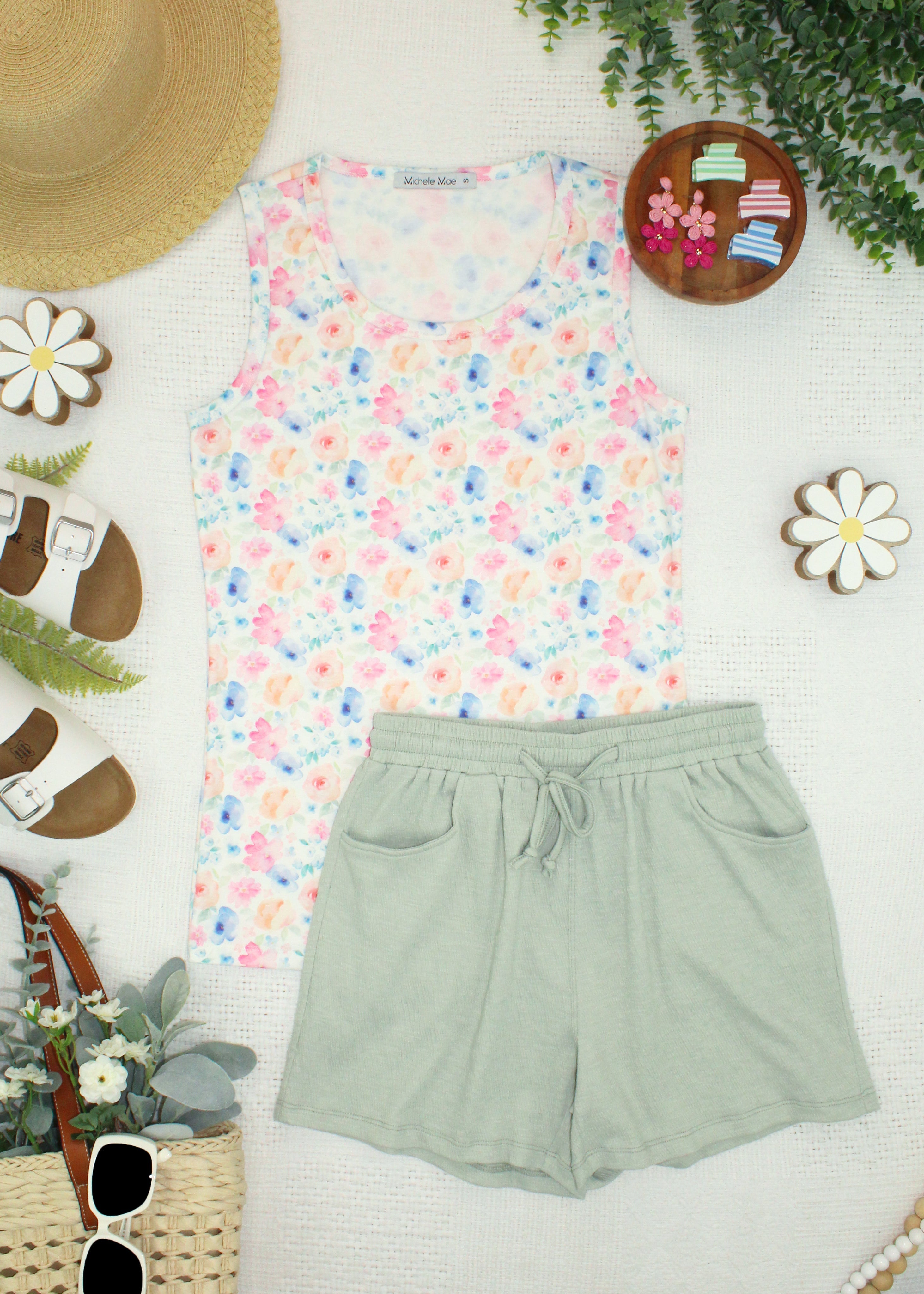 IN STOCK Ava Tank - Petal Gardens FINAL SALE