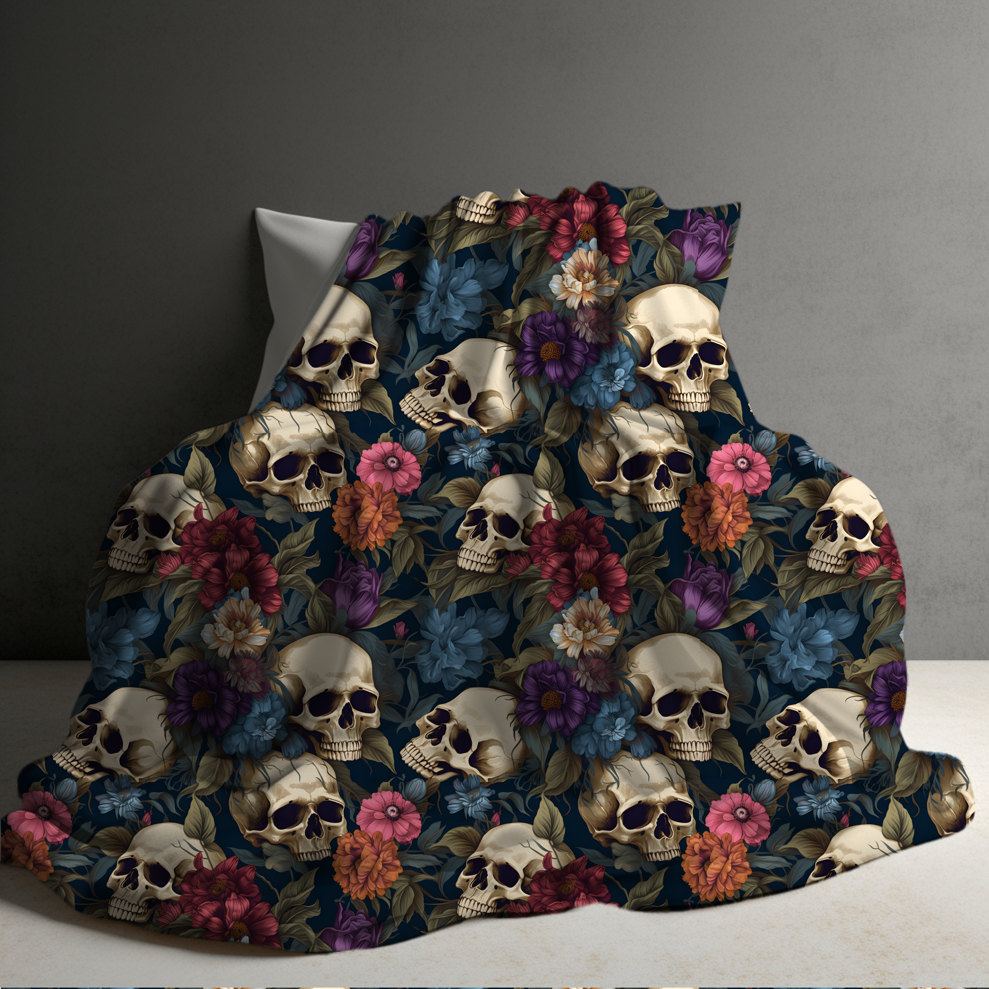 Blanket Halloween #9 - Floral Skull - PREORDER