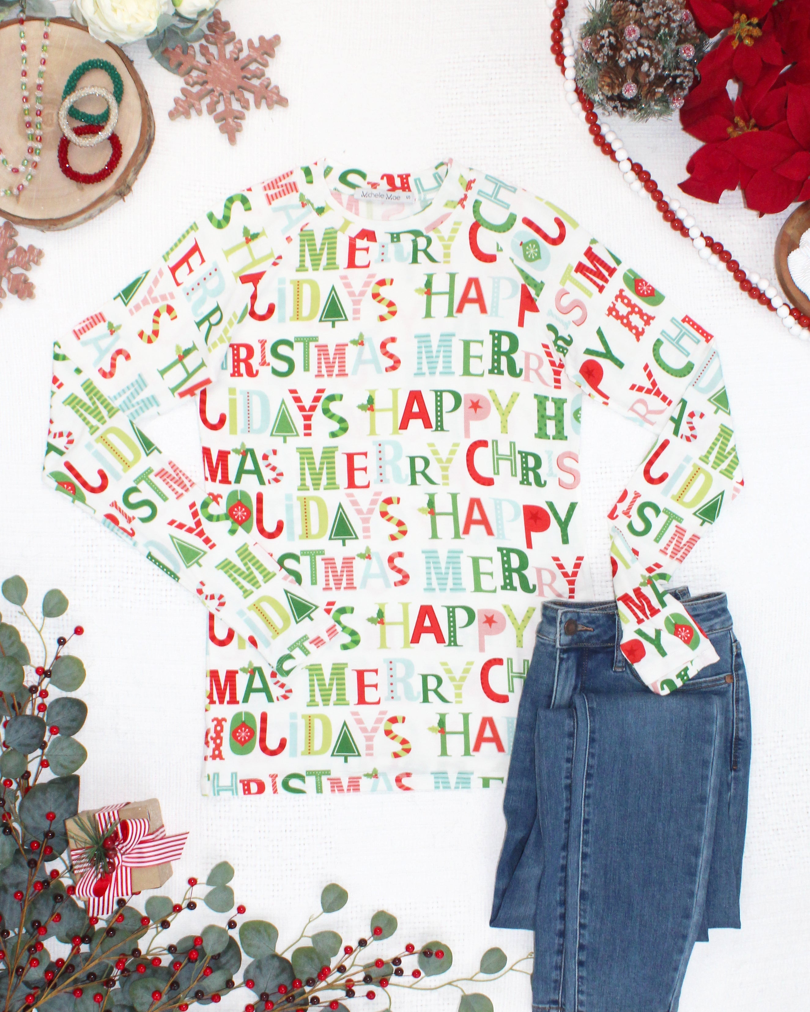 IN STOCK Blair Long Sleeve Top - Merry Christmas