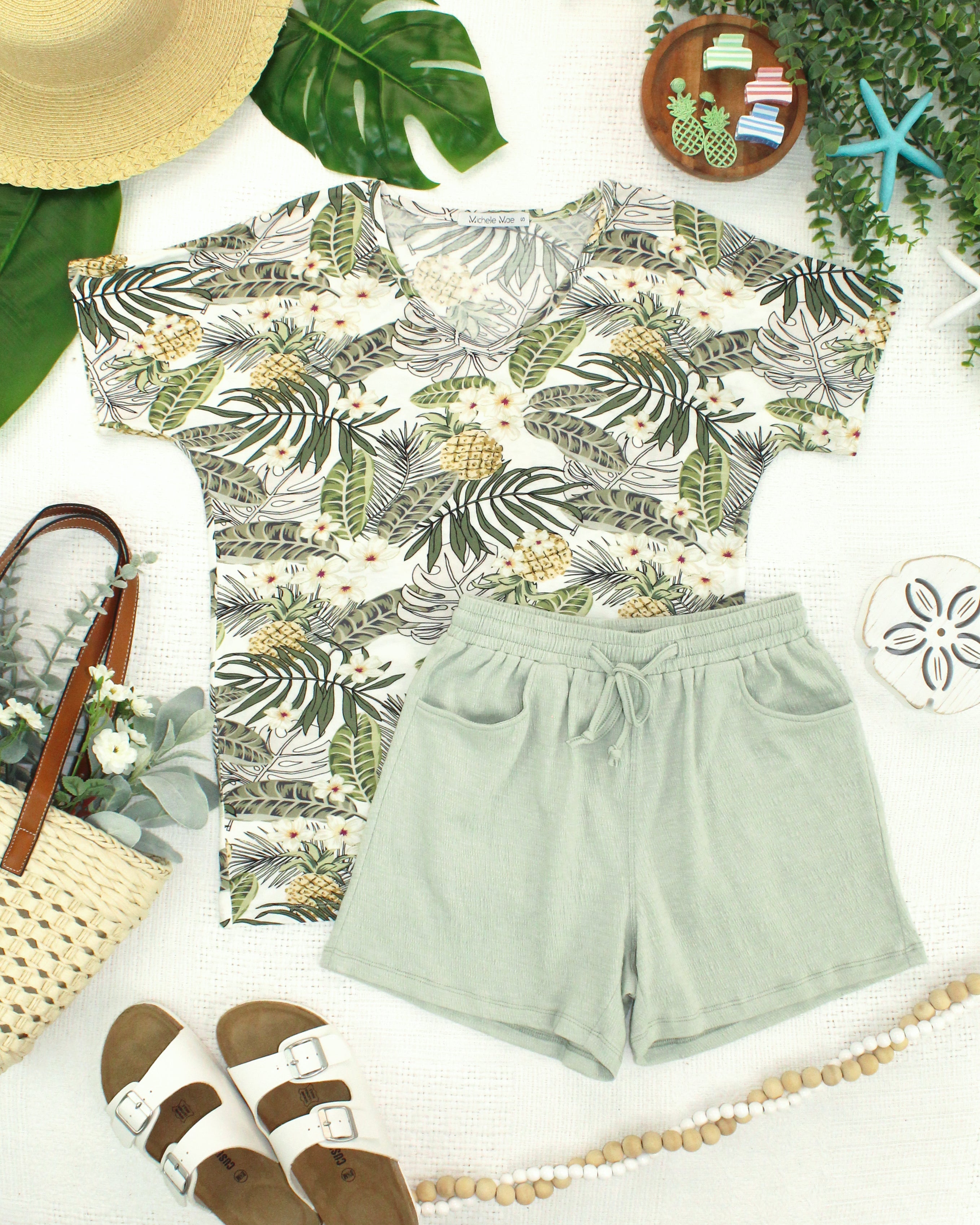 IN STOCK Chloe Cozy Top - Pineapple Leaf FINAL SALE