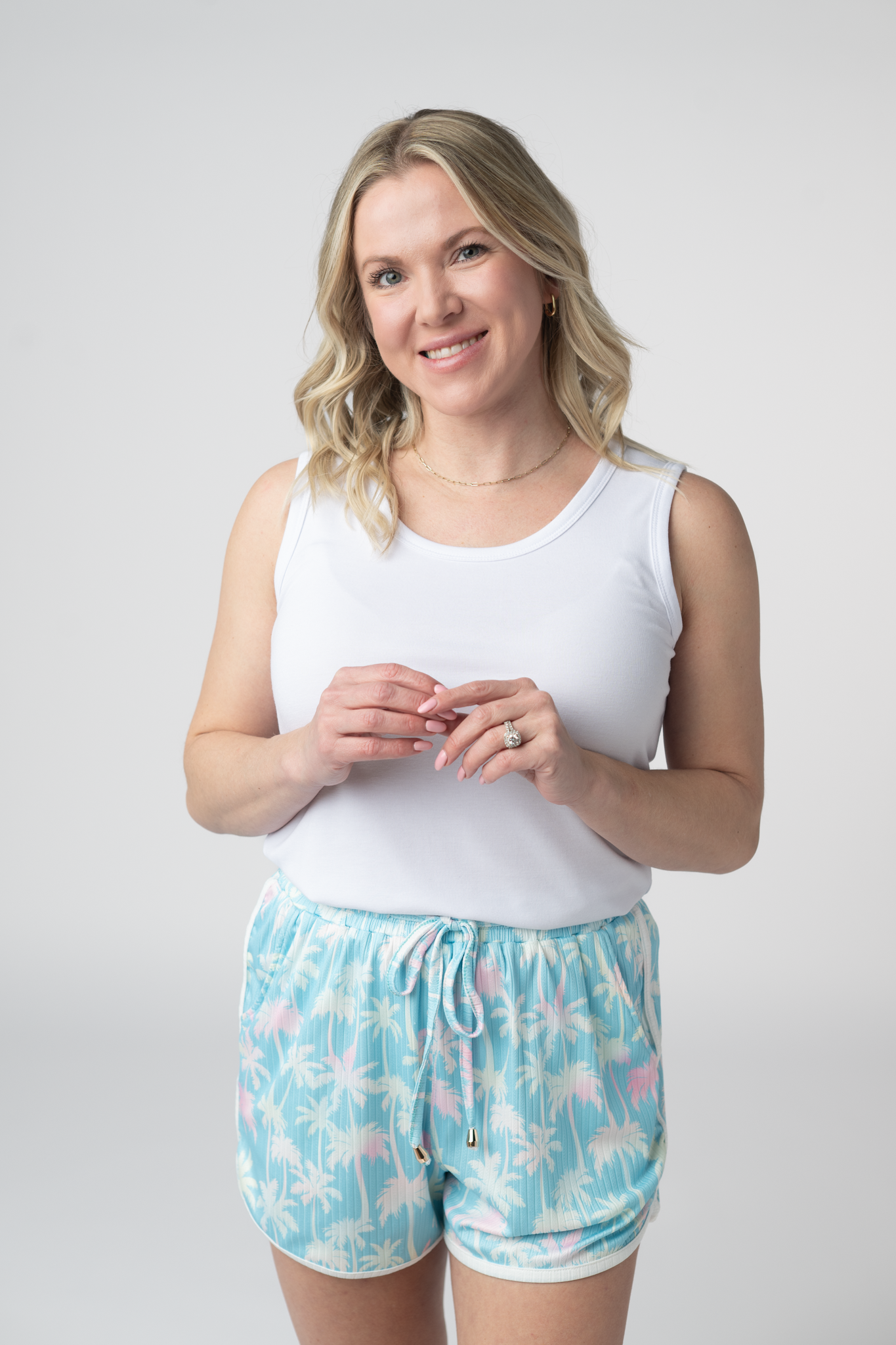 IN STOCK Nova Summer Shorts - Aqua Palm FINAL SALE