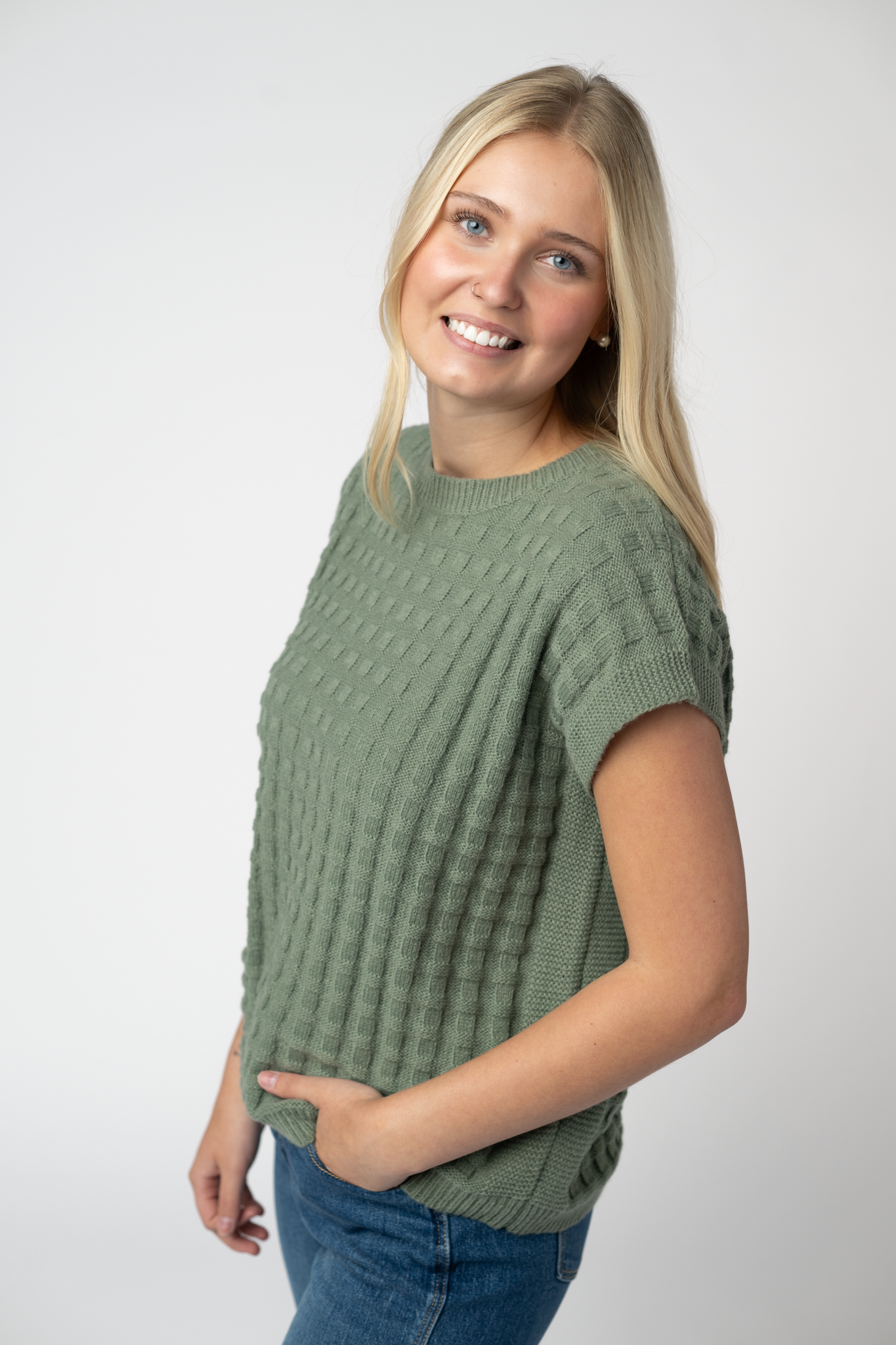 IN STOCK Kelly Knitted Top - Sage