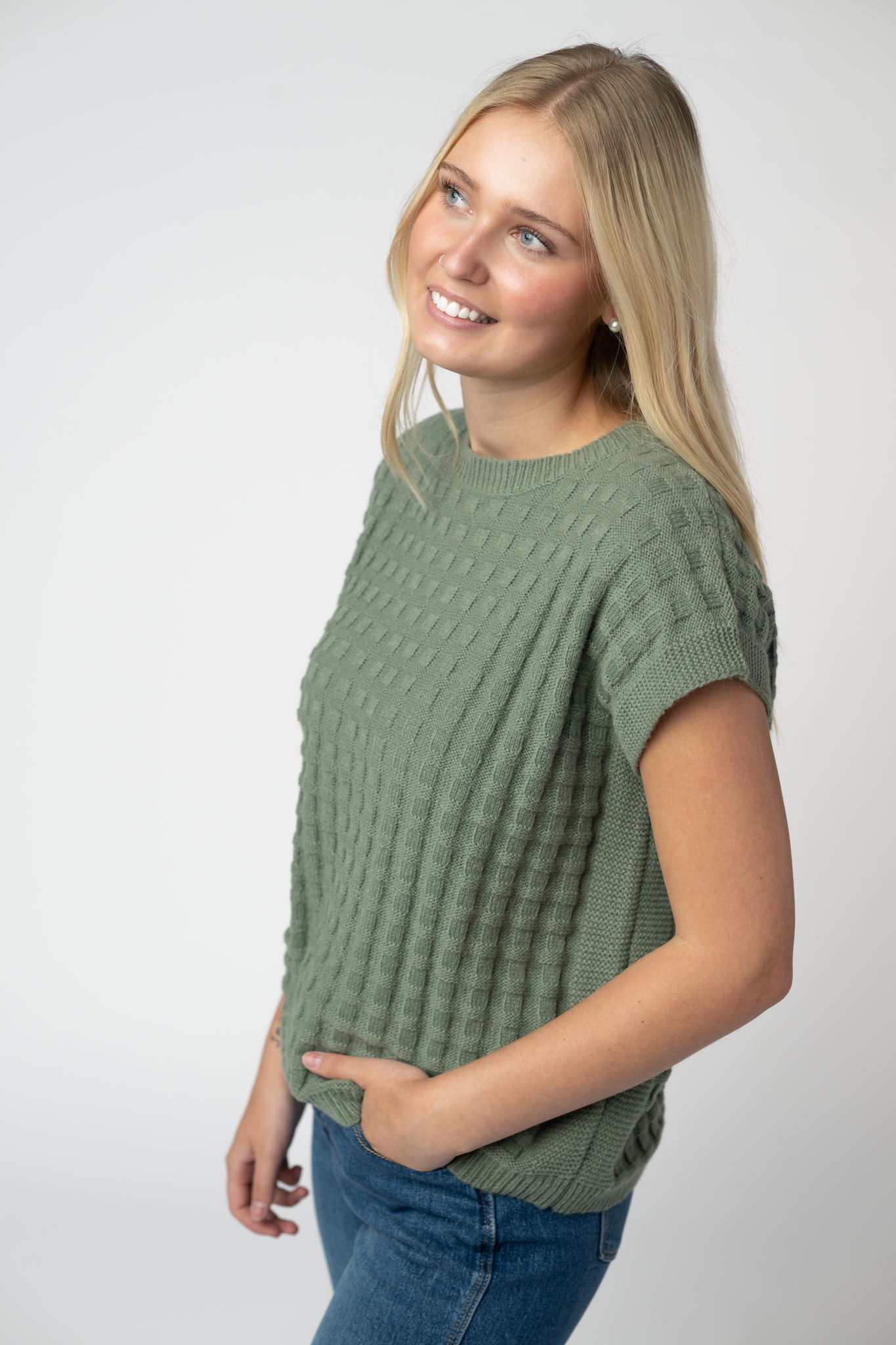 IN STOCK Kelly Knitted Top - Sage