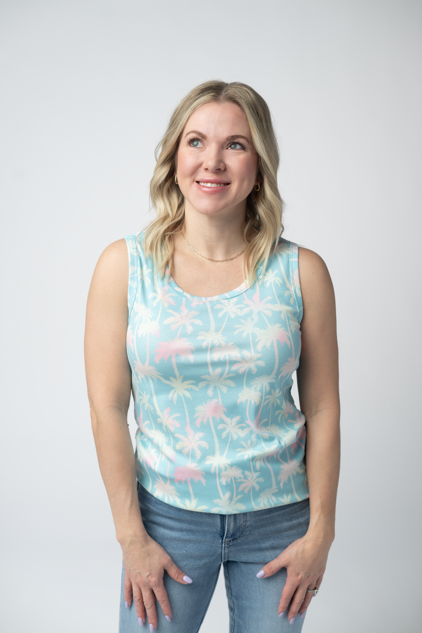 IN STOCK Ava Tank - Aqua Palm FINAL SALE