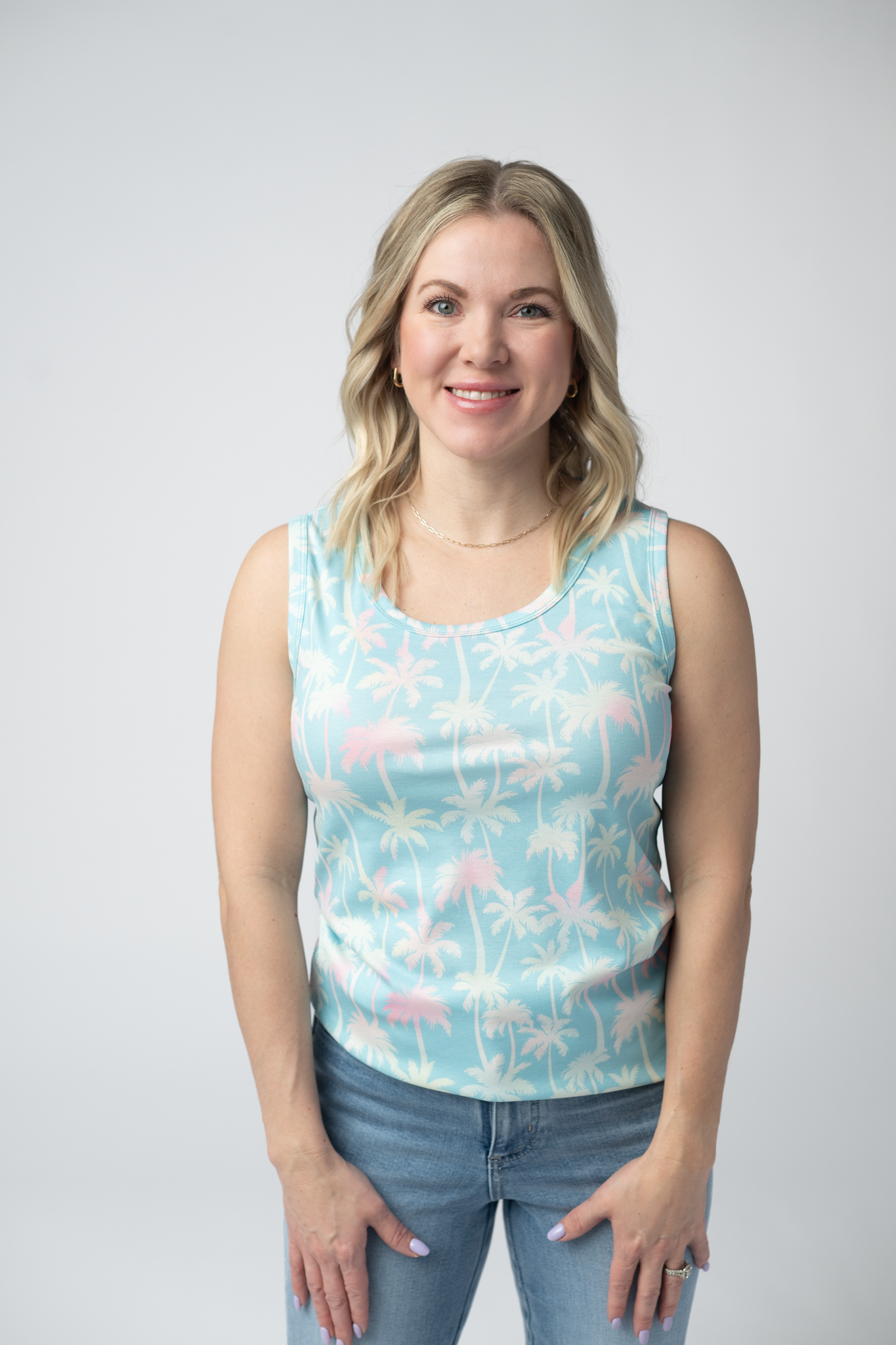 IN STOCK Ava Tank - Aqua Palm FINAL SALE
