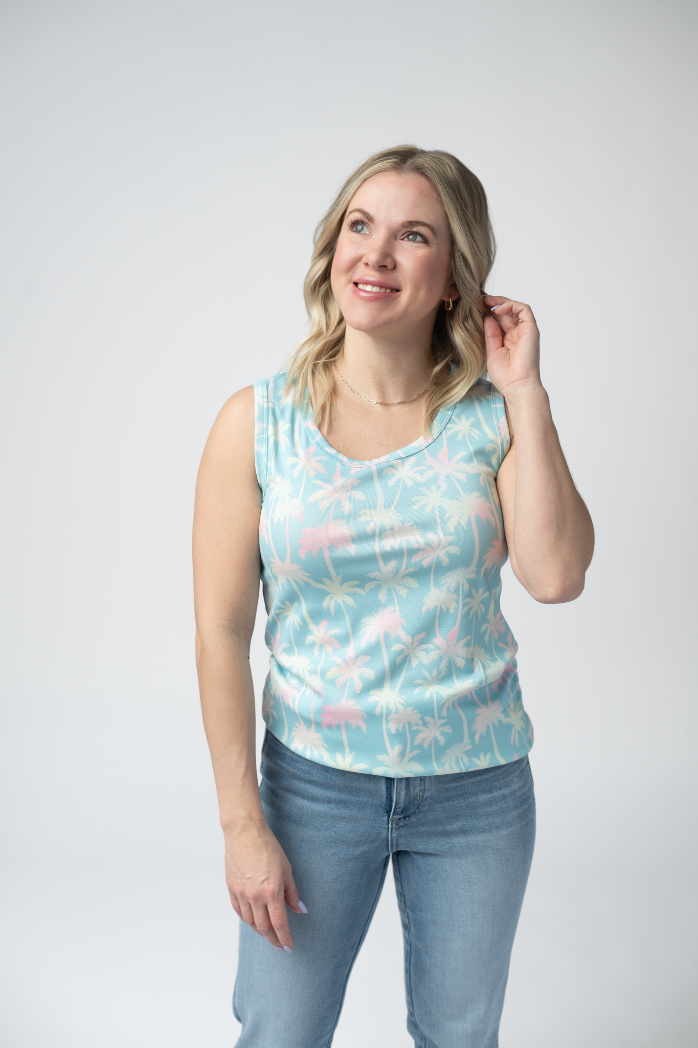 IN STOCK Ava Tank - Aqua Palm FINAL SALE