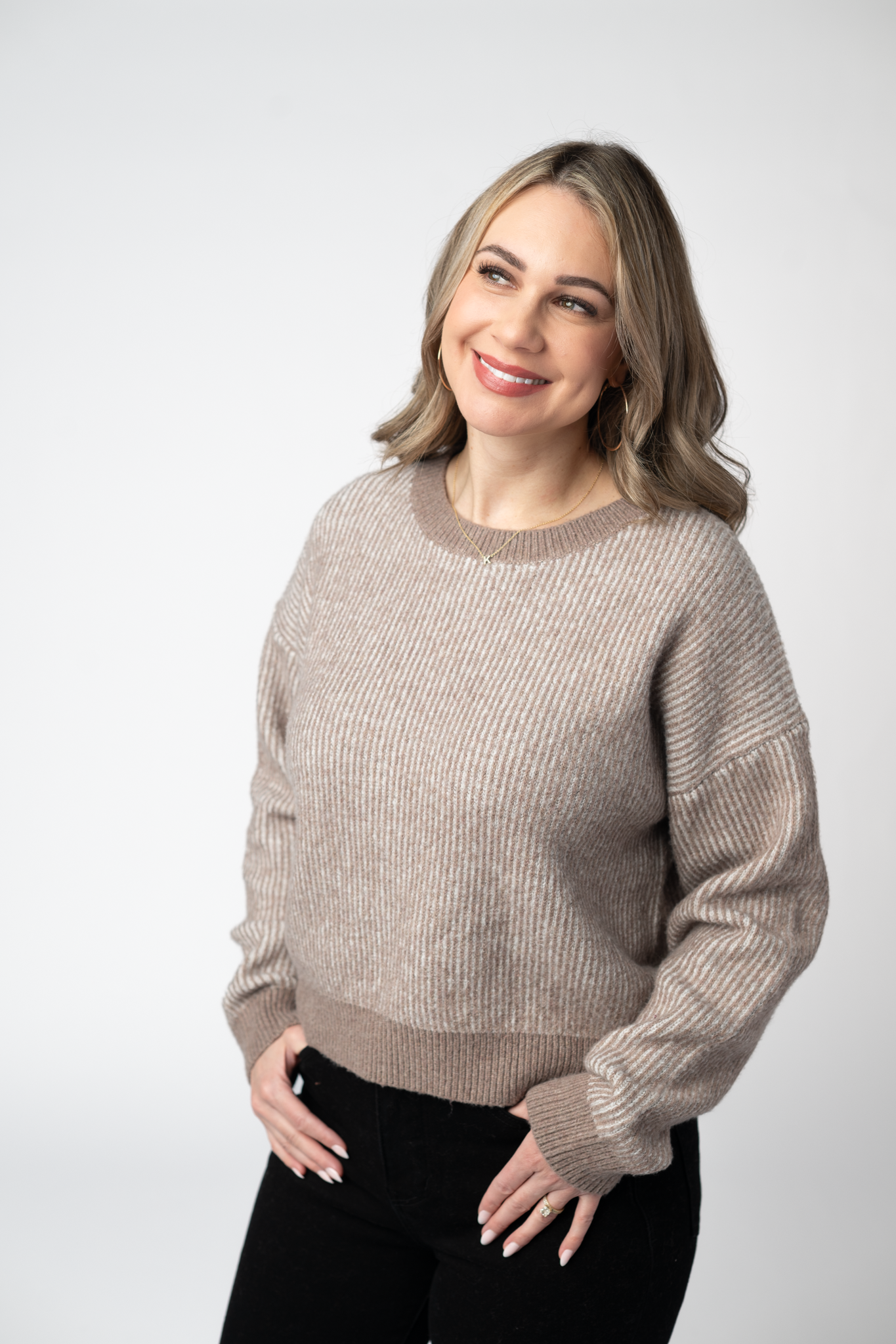 IN STOCK Josie Cozy Crew Sweater - Mocha