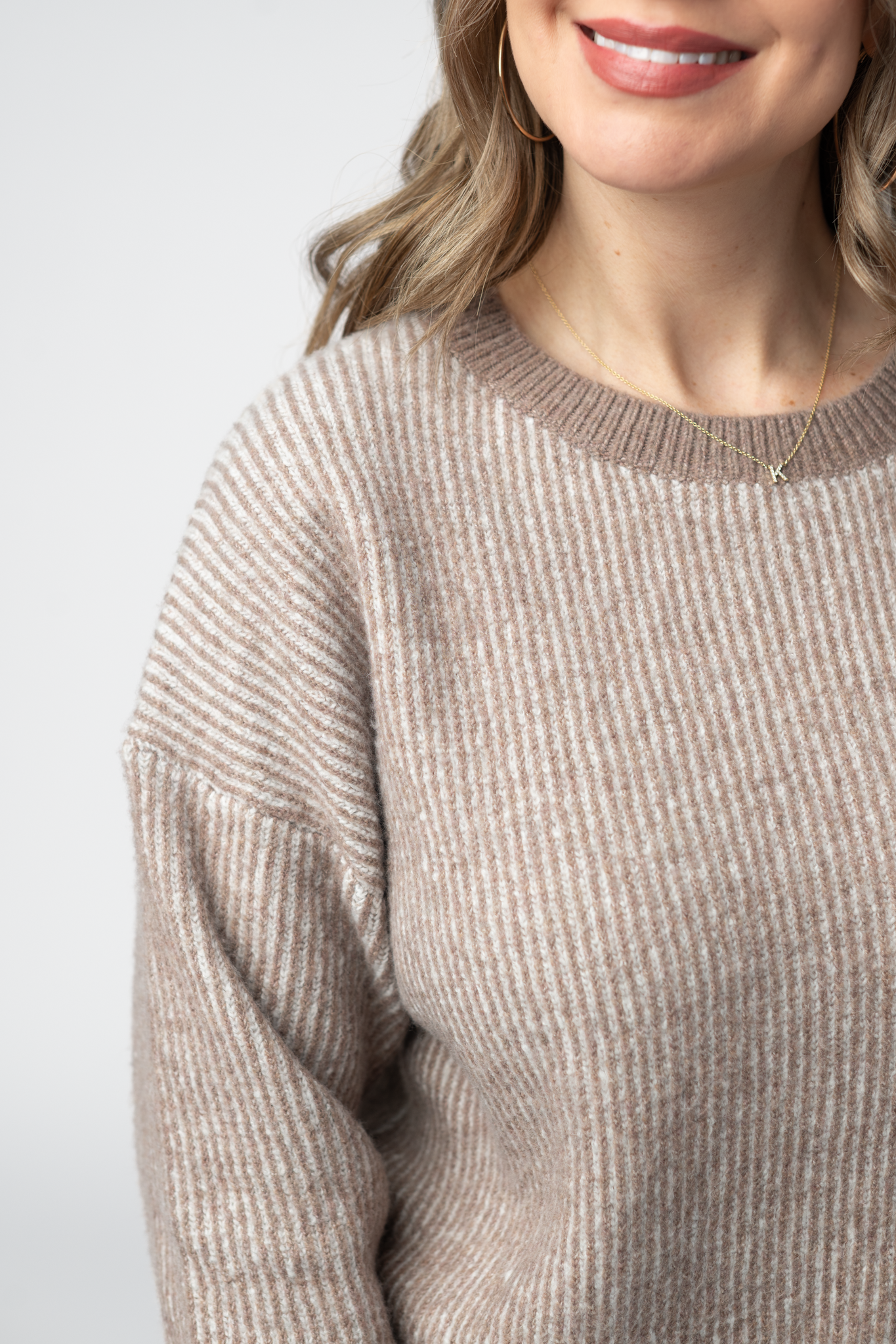 IN STOCK Josie Cozy Crew Sweater - Mocha