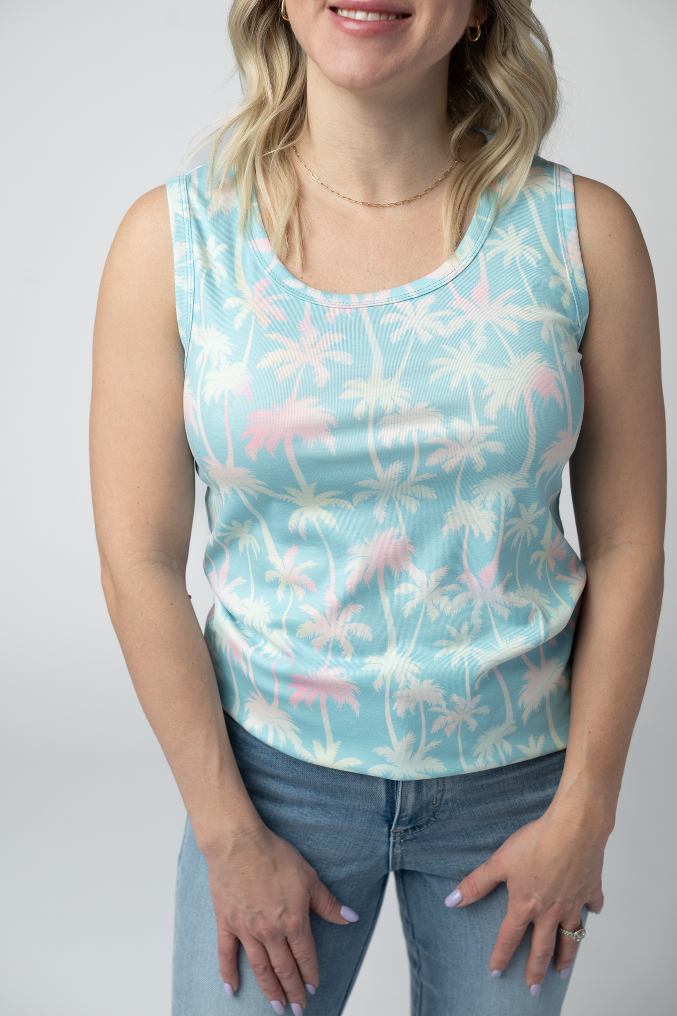 IN STOCK Ava Tank - Aqua Palm FINAL SALE
