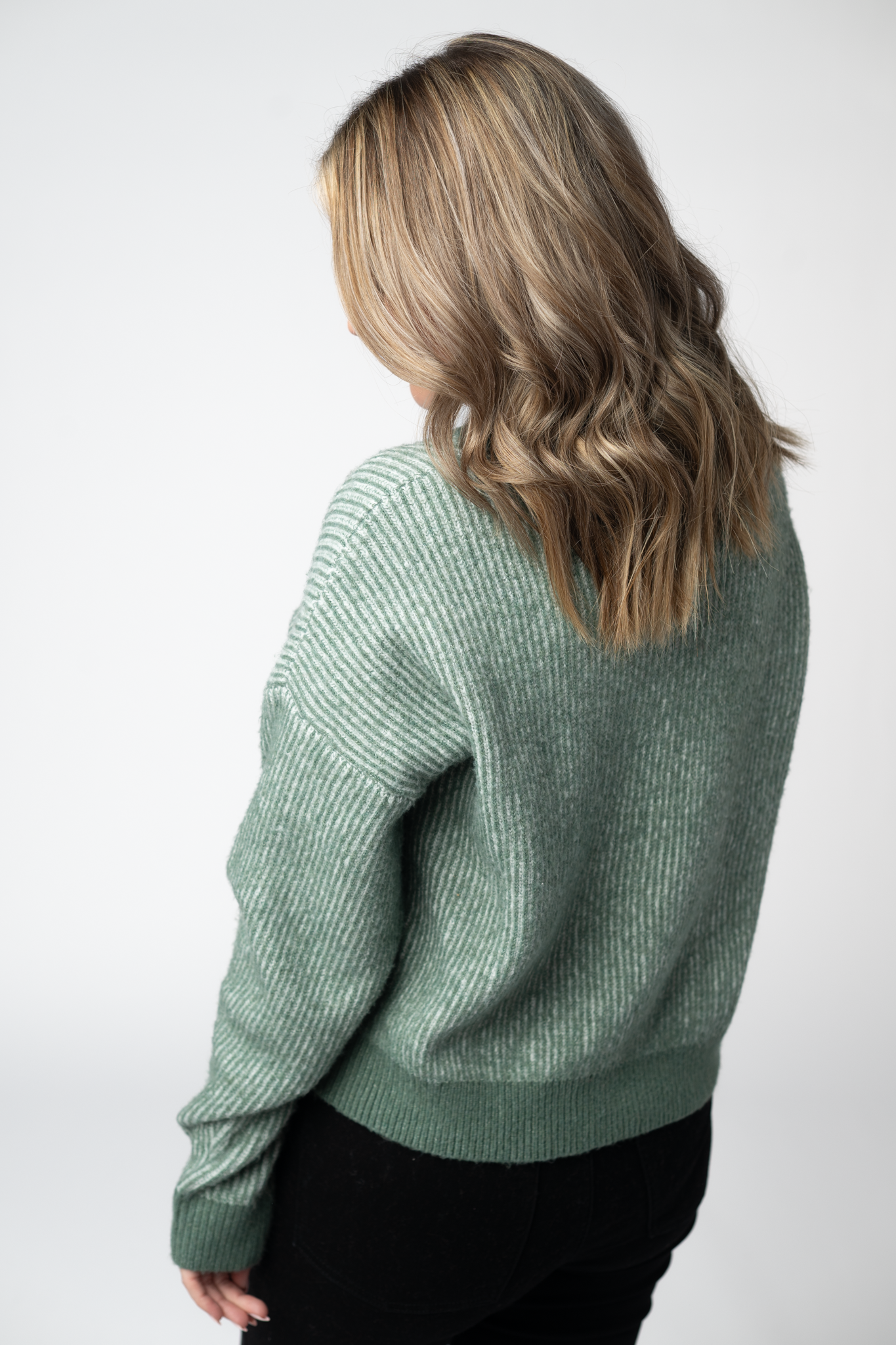 IN STOCK Josie Cozy Crew Sweater - Sage