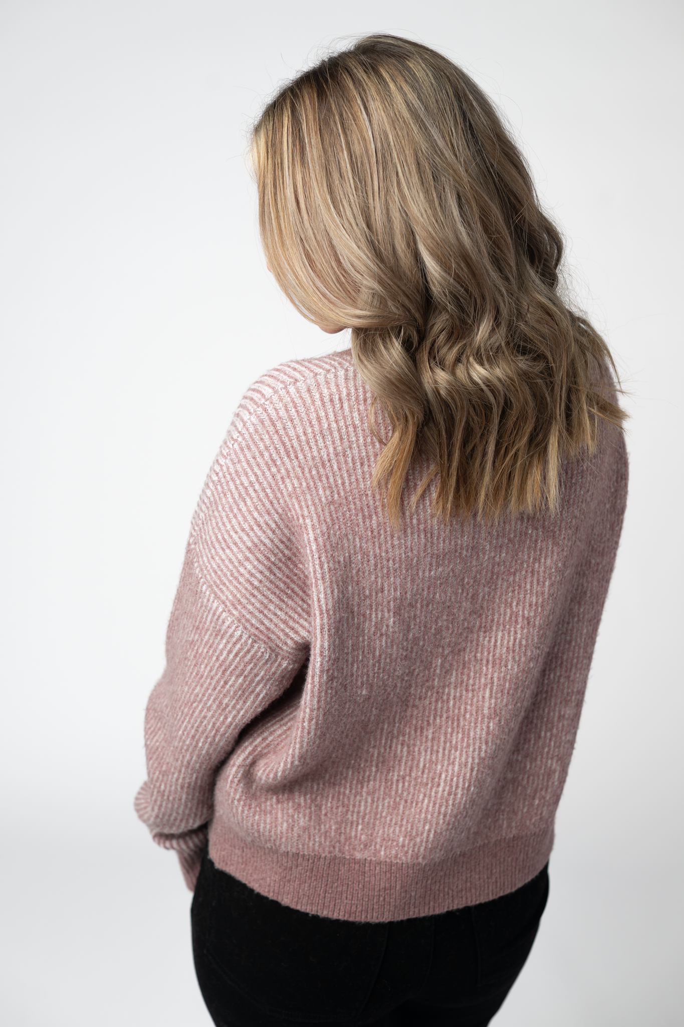 IN STOCK Josie Cozy Crew Sweater - Dusty Rose