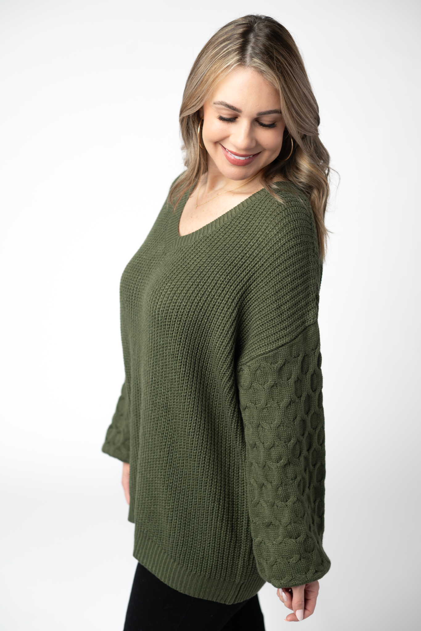IN STOCK Talina Textured Sweater - Olive