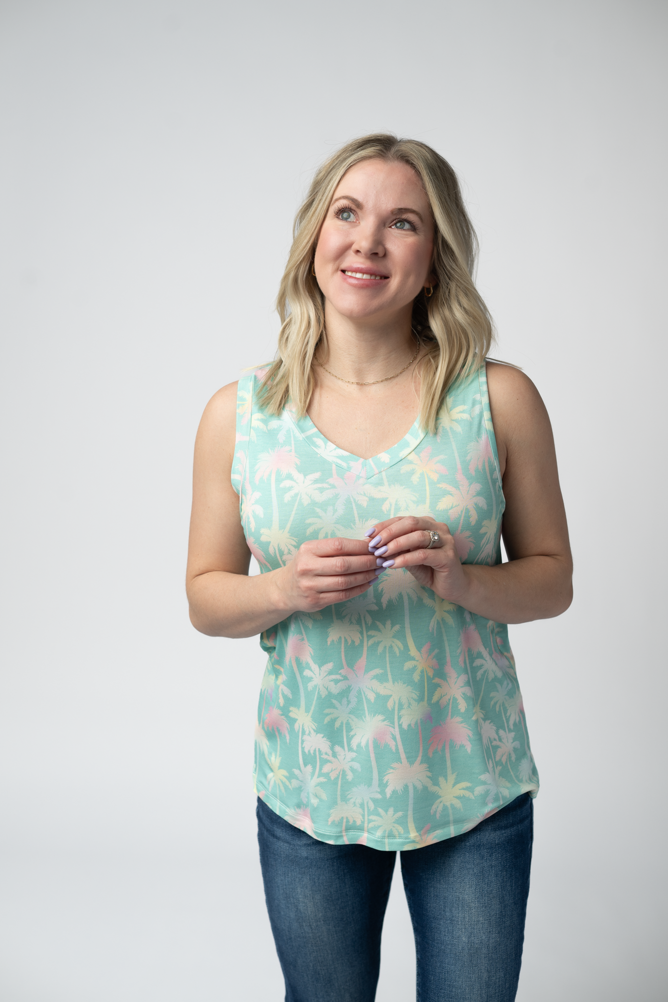 IN STOCK Noelle Tank - Aqua Palm FINAL SALE