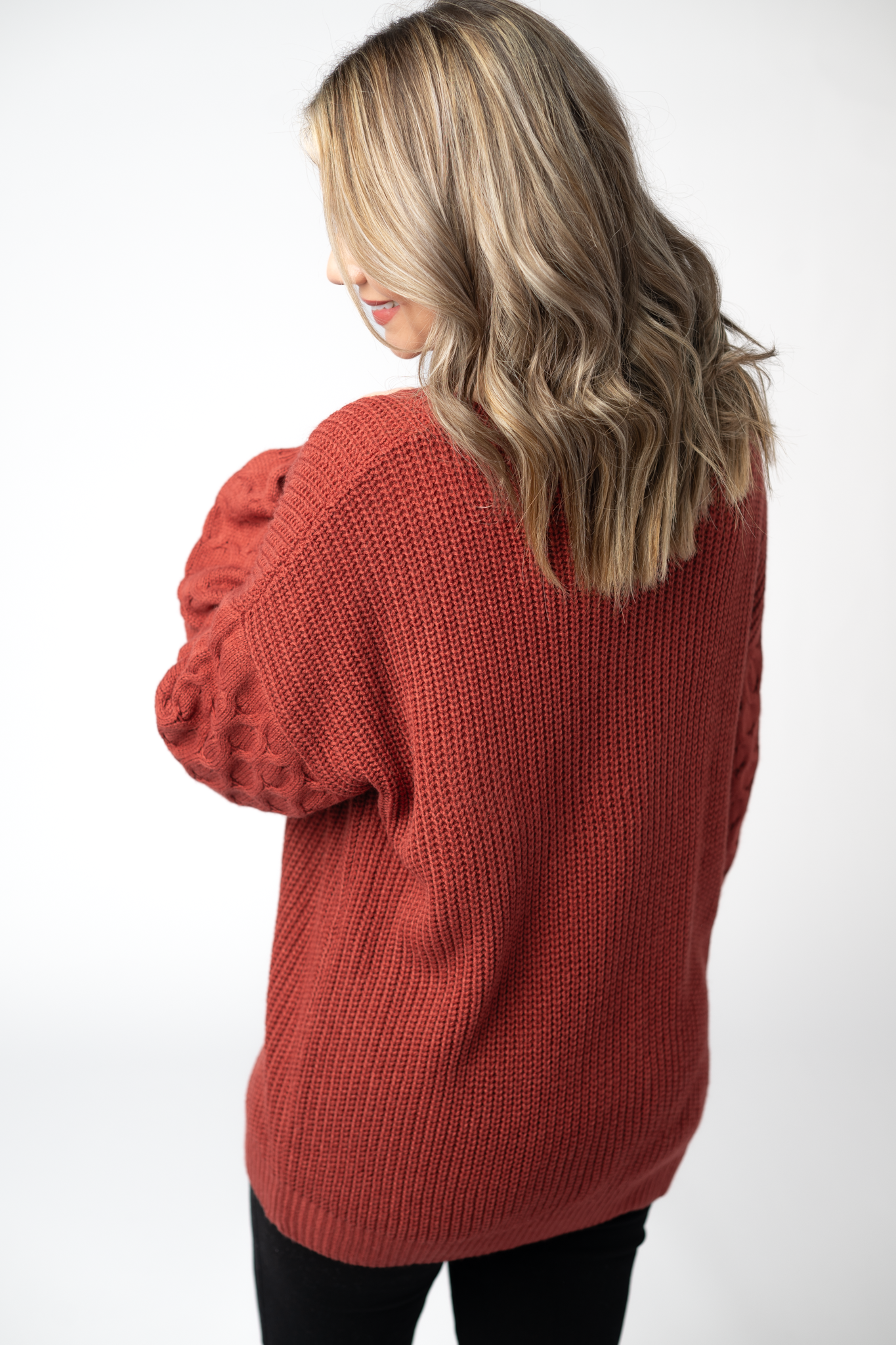 IN STOCK Talina Textured Sweater - Brick
