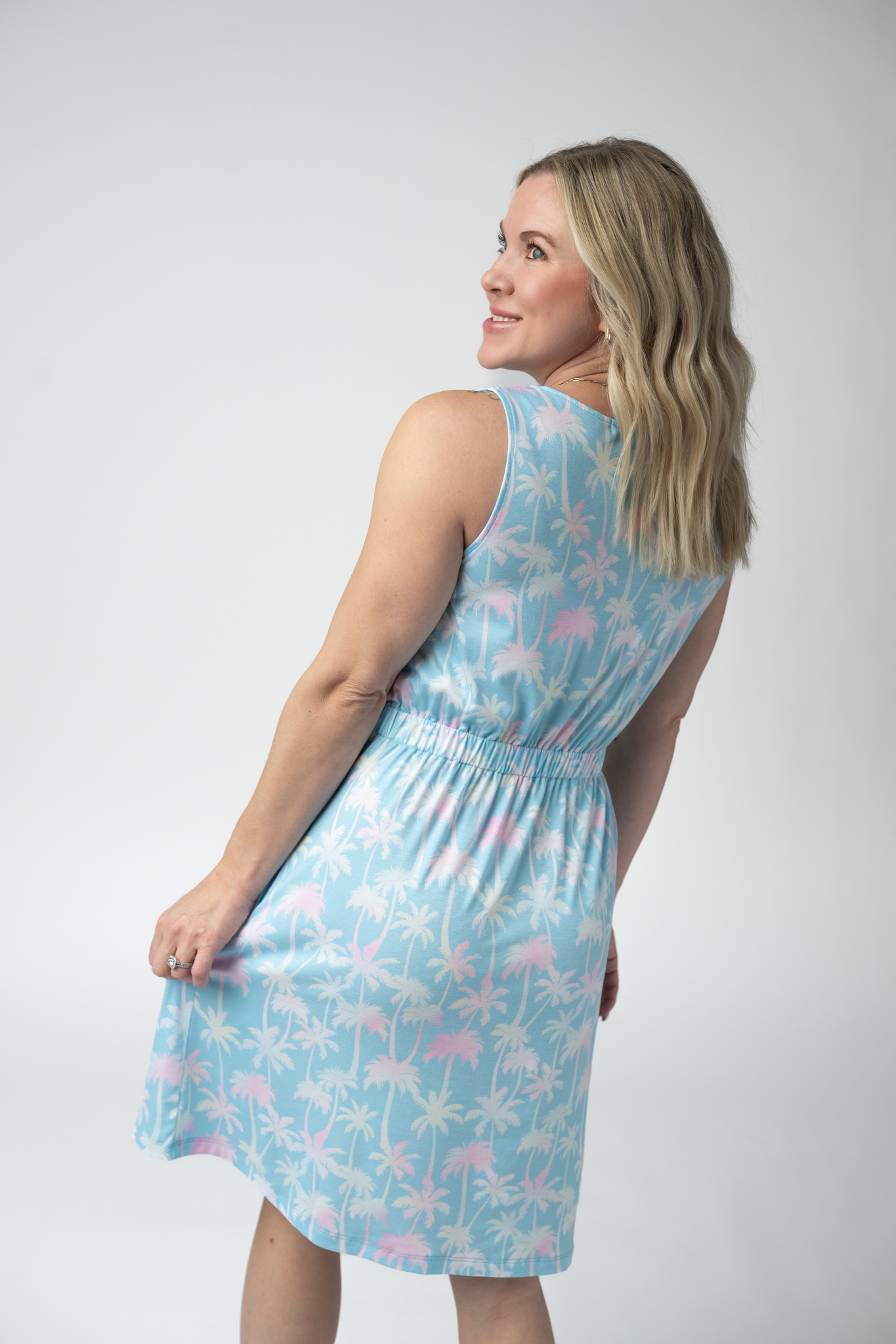 IN STOCK Beverly Button Dress - Aqua Palm FINAL SALE