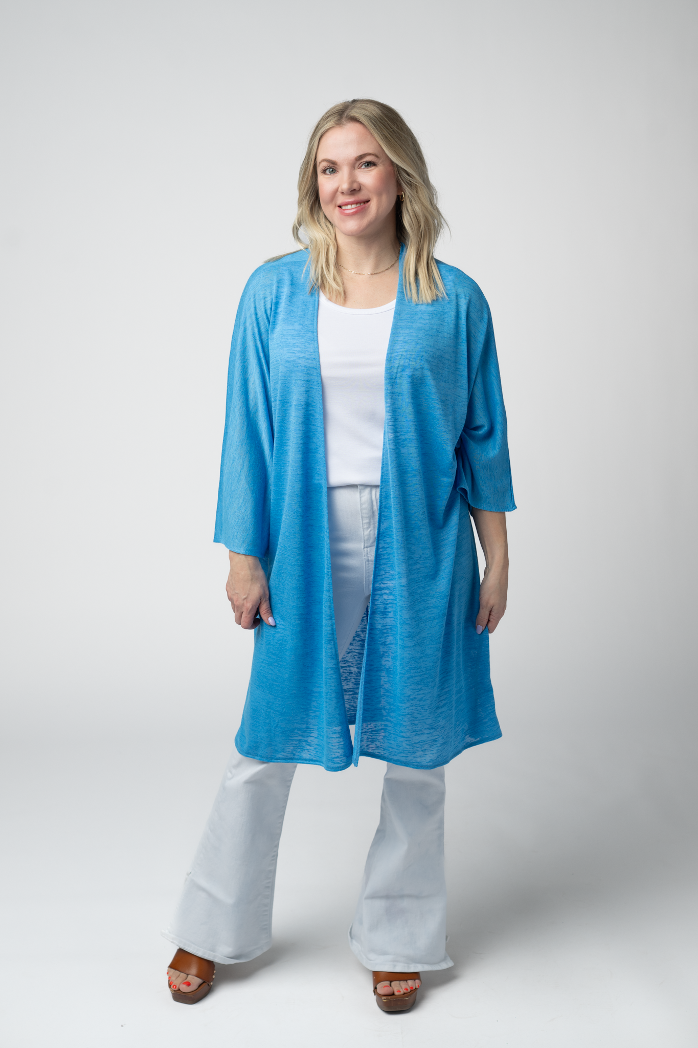 IN STOCK Ellie Cover-Up Kimono - Light Blue FINAL SALE