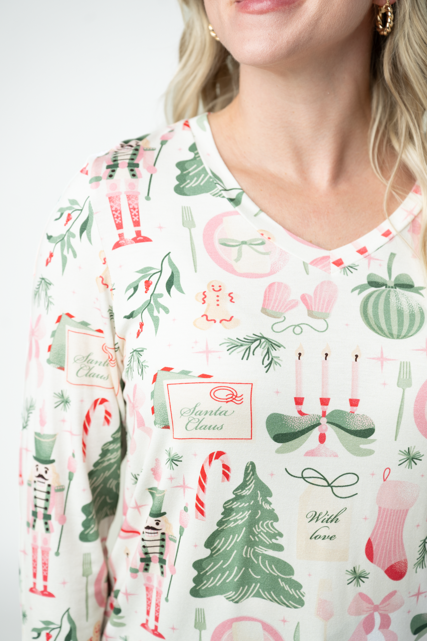 IN STOCK Larissa Long Sleeve - Pink Pine Noel