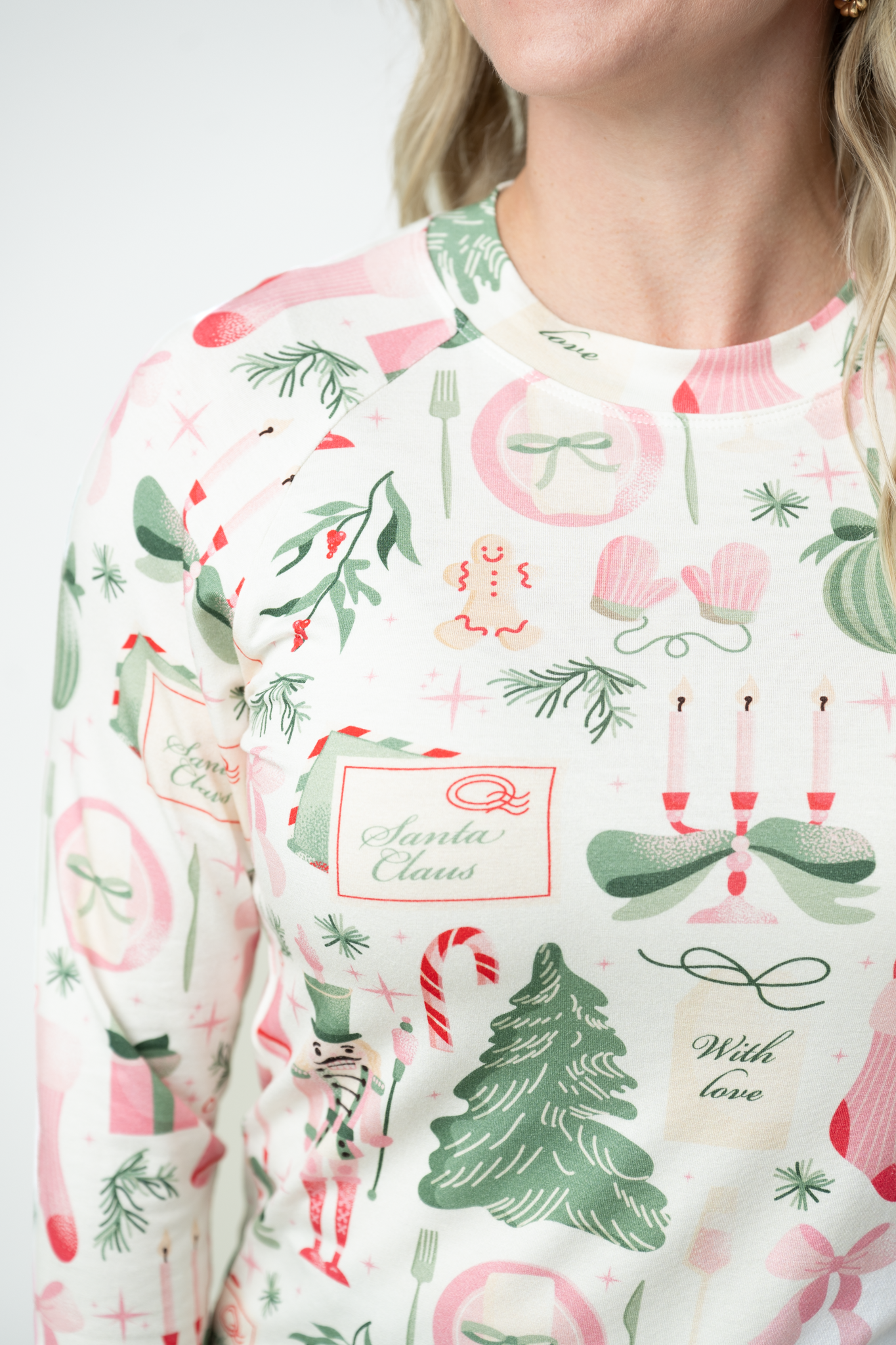 IN STOCK Blair Long Sleeve Top - Pink Pine Noel