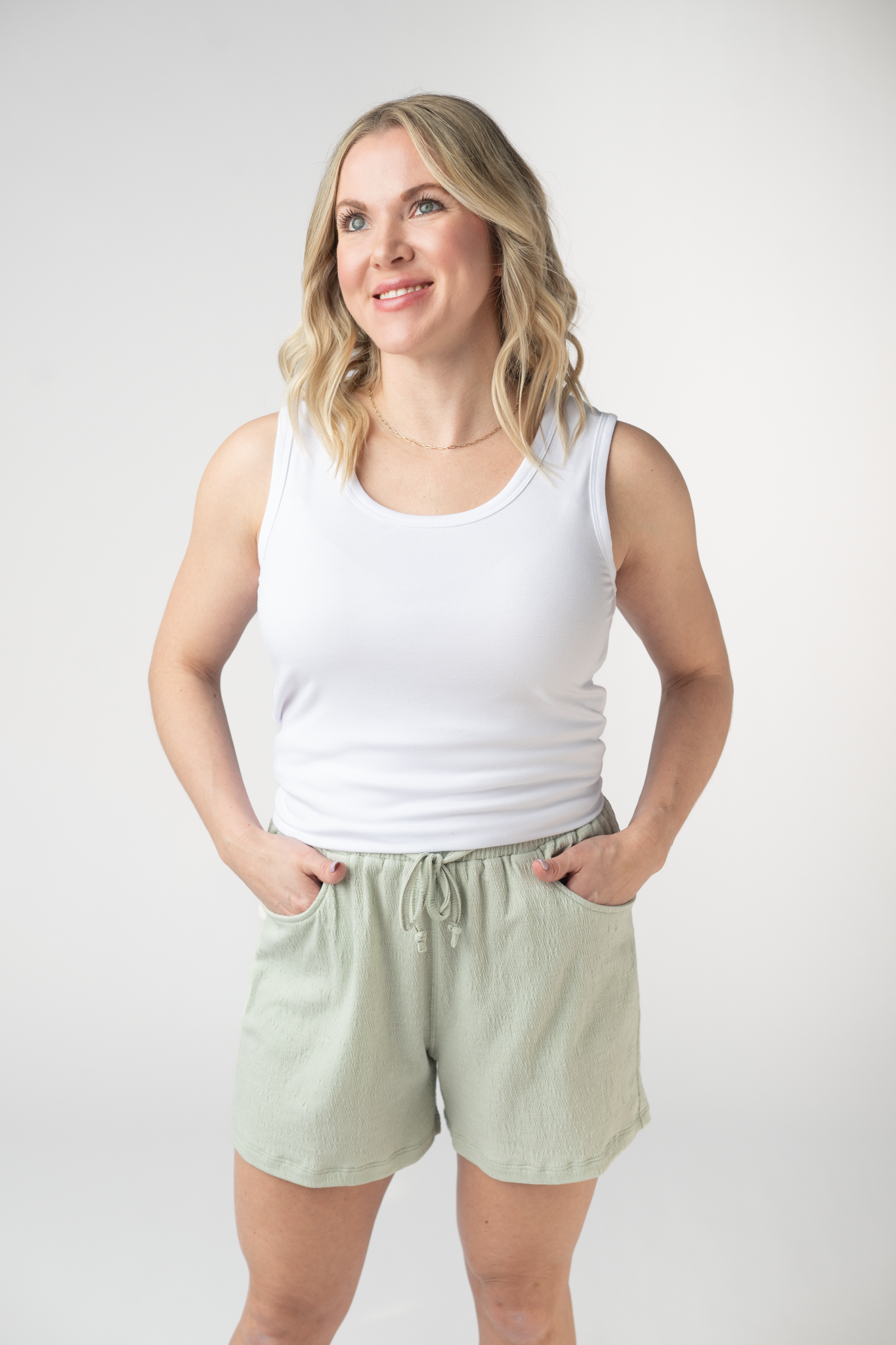 IN STOCK Candice Crinkle Shorts - Light Green FINAL SALE