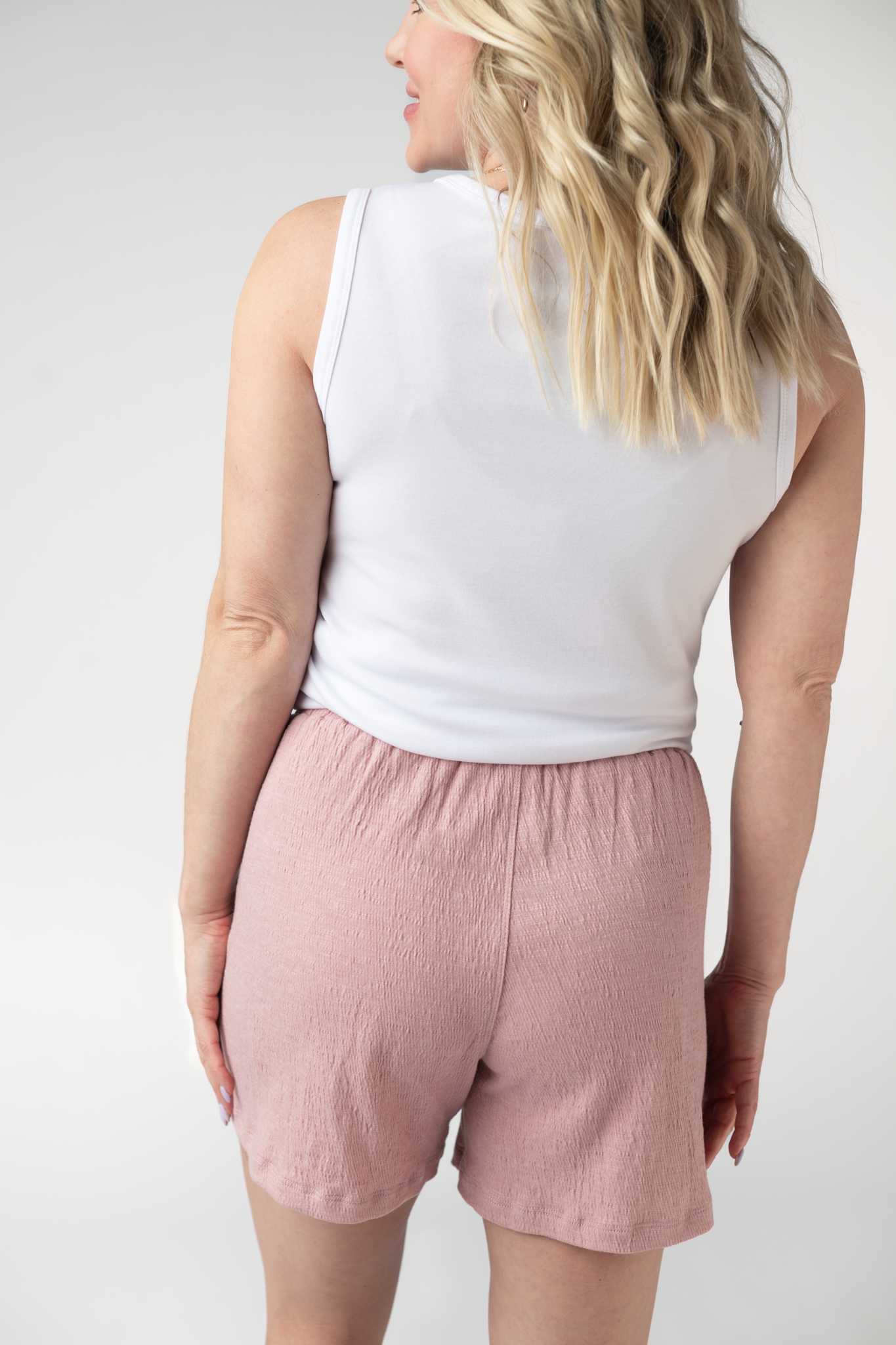 IN STOCK Candice Crinkle Shorts - Dusty Rose FINAL SALE