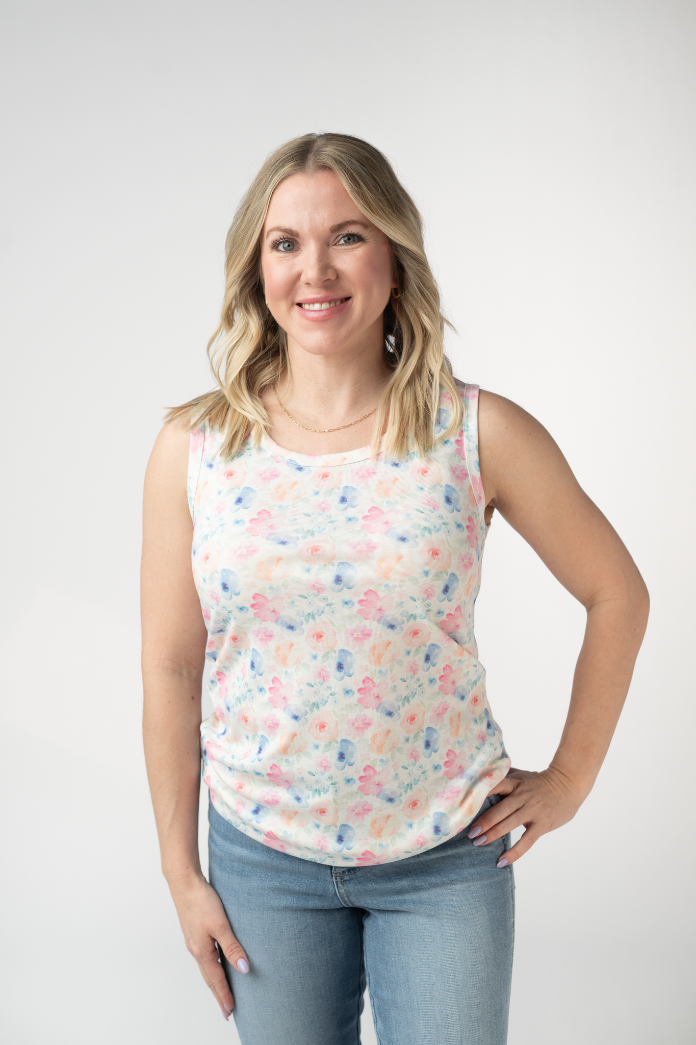 IN STOCK Ava Tank - Petal Gardens FINAL SALE