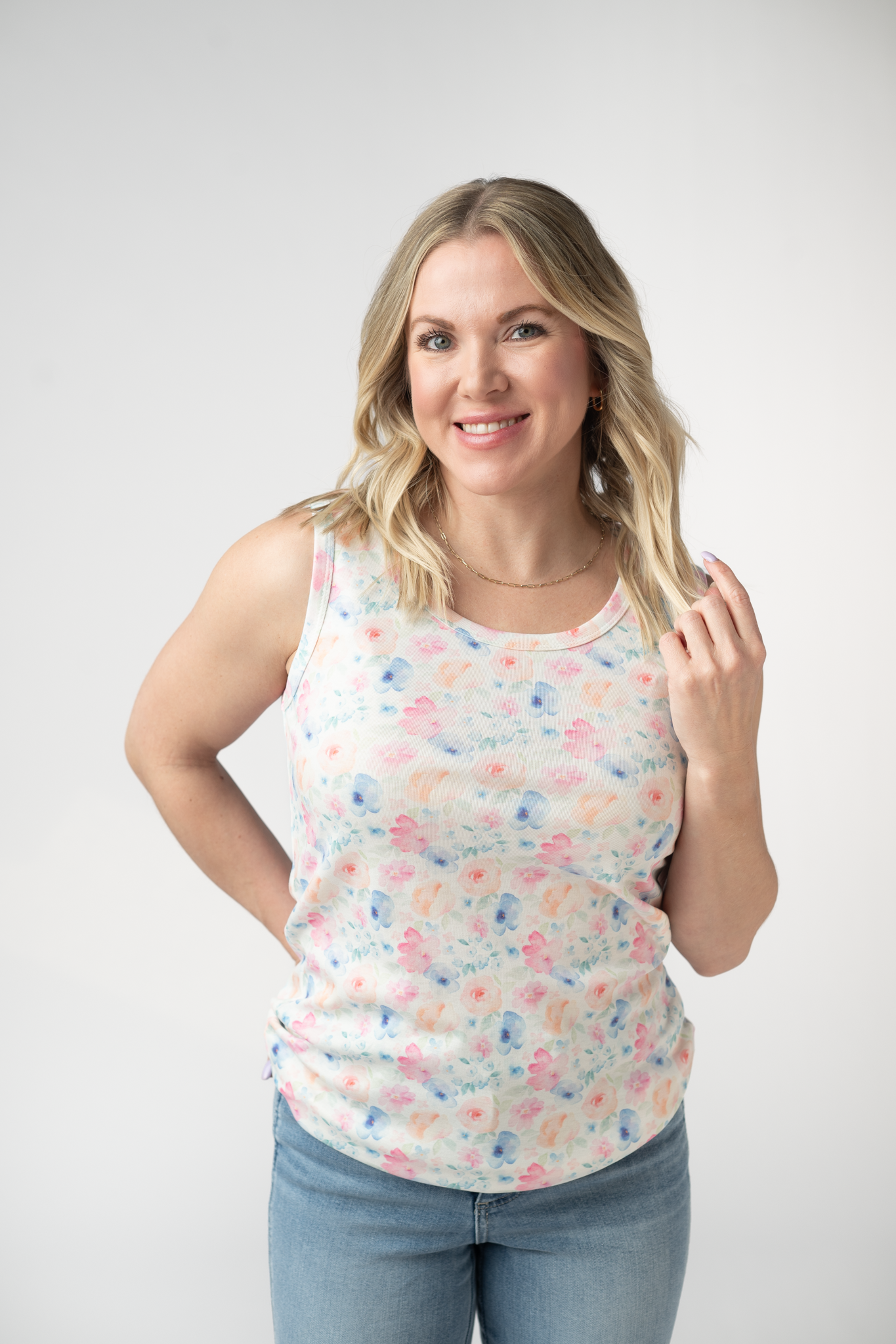 IN STOCK Ava Tank - Petal Gardens FINAL SALE