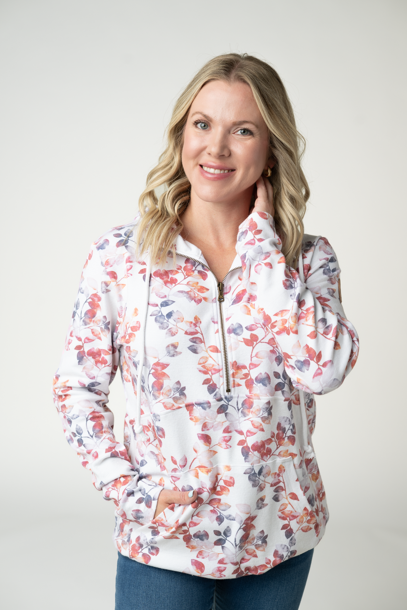 IN STOCK HalfZip Hoodie - Autumn Watercolor