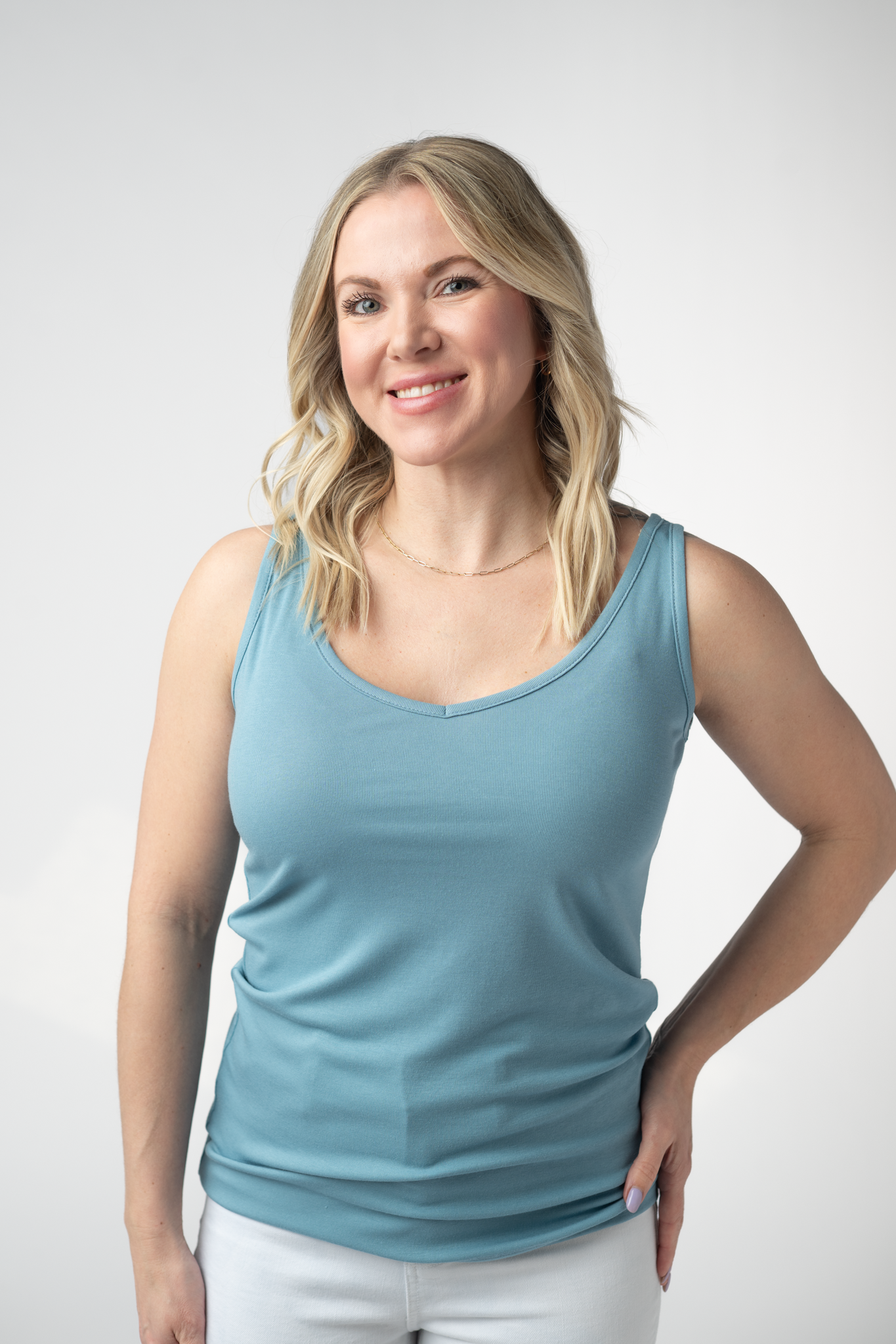 IN STOCK Kennedy Tank - Dusty Blue FINAL SALE