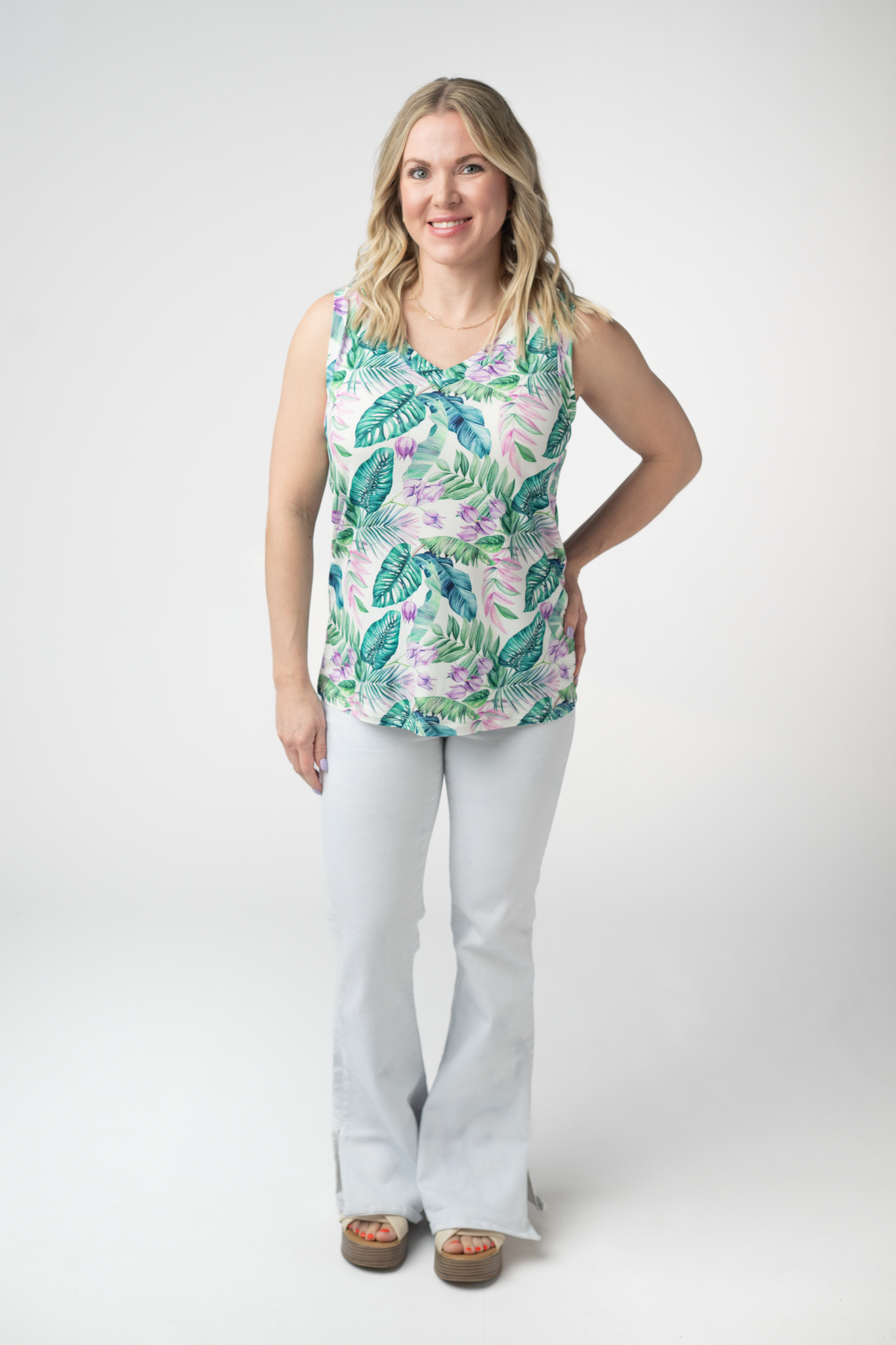 IN STOCK Noelle Tank - Tropical Leaf FINAL SALE