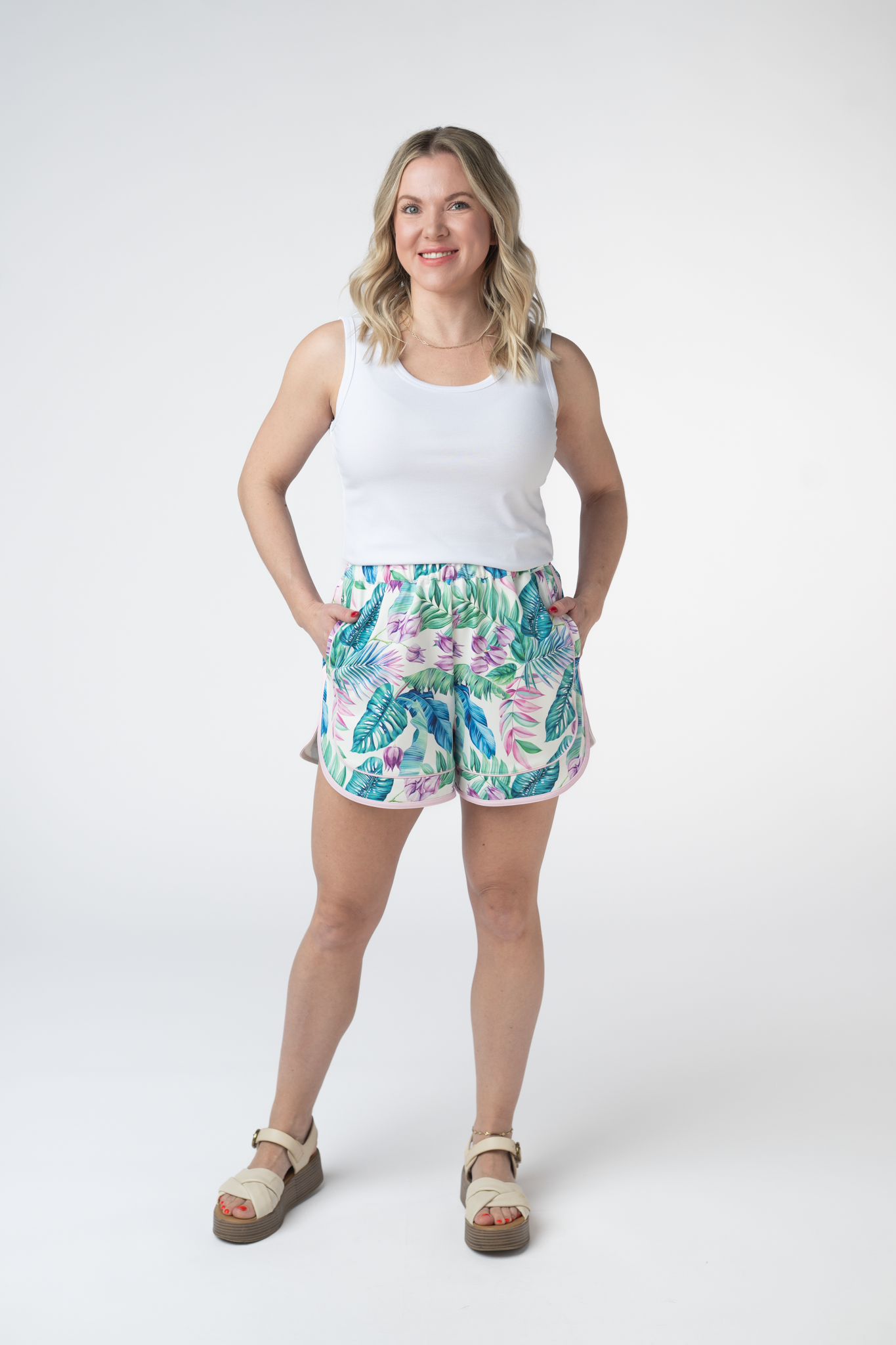 IN STOCK Dolphin Shorts - Tropical Leaf FINAL SALE