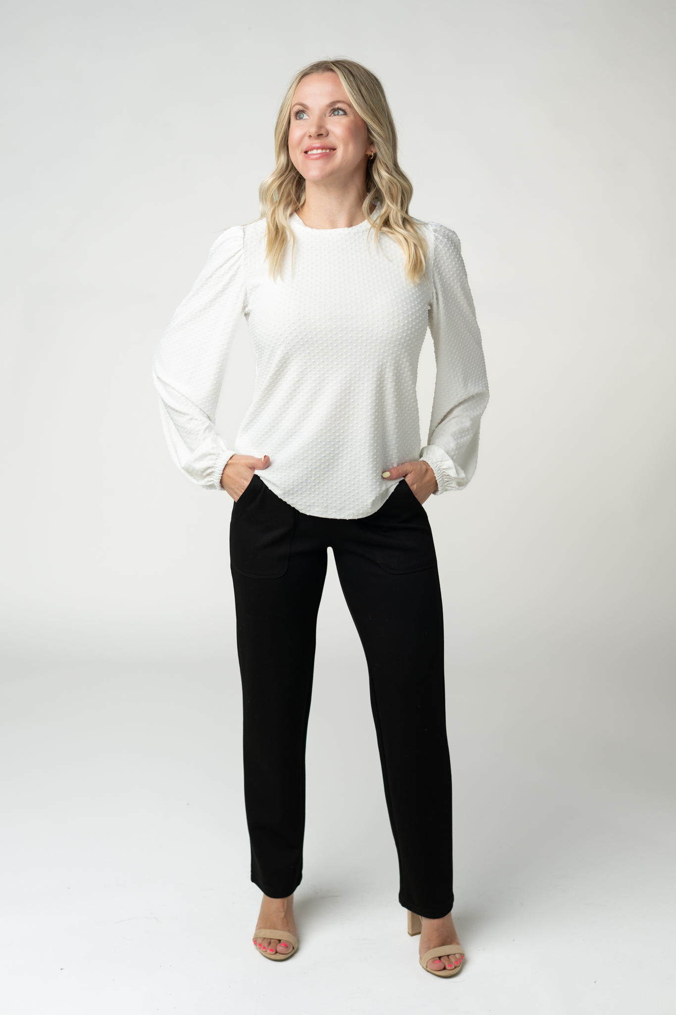 IN STOCK Miranda Dot Top - White