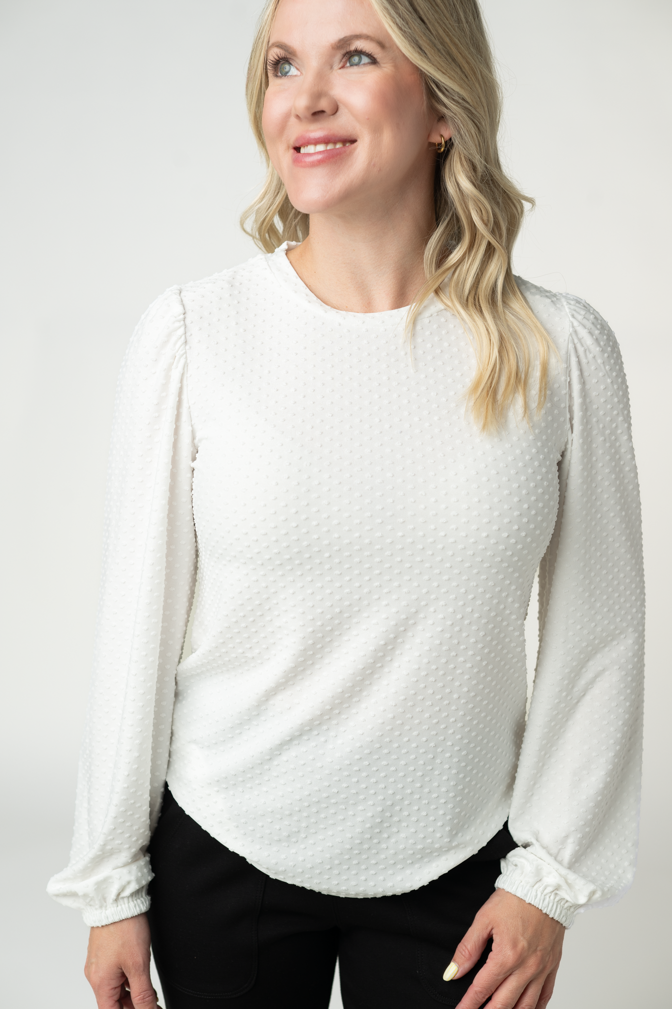 IN STOCK Miranda Dot Top - White