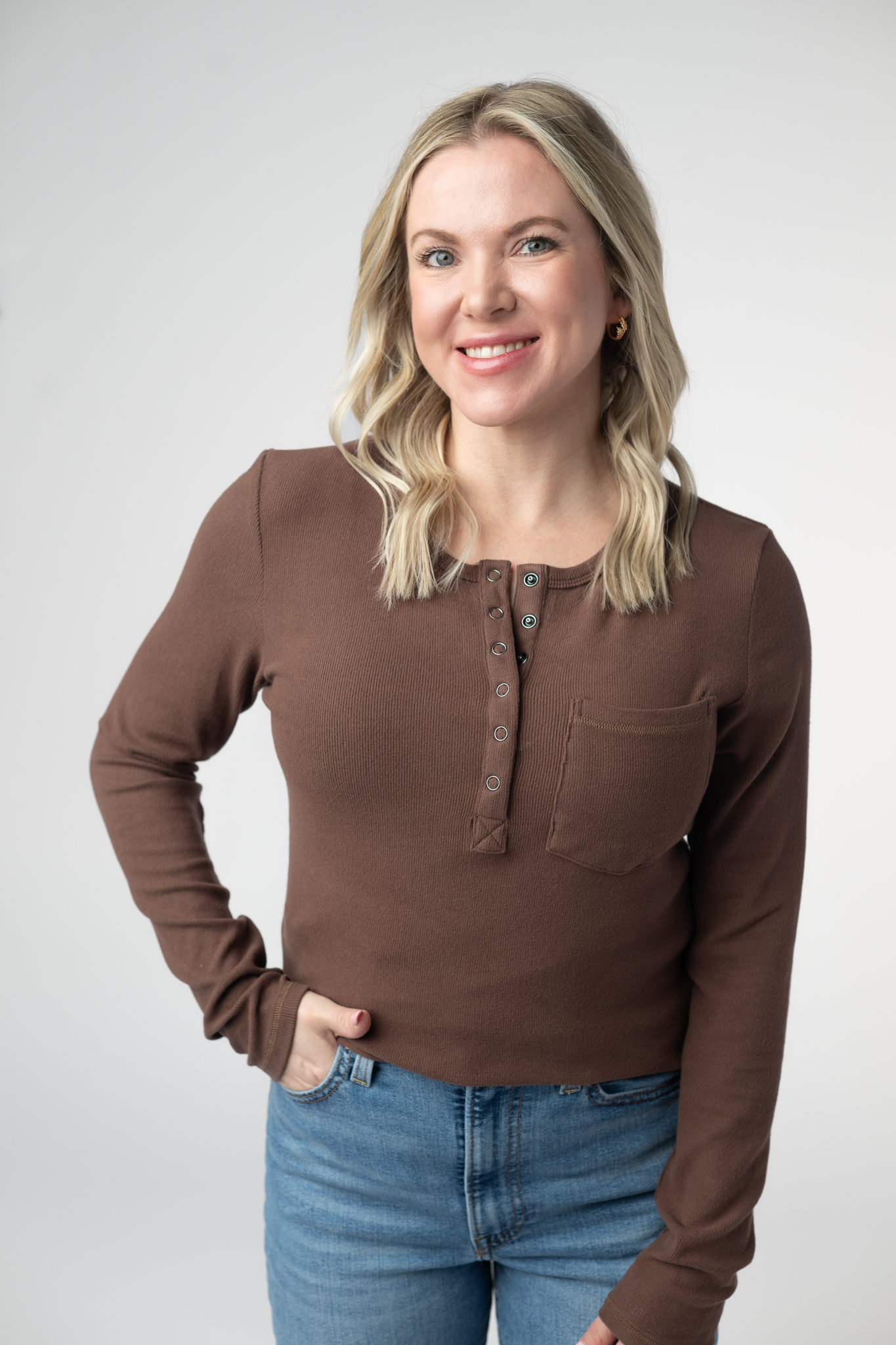 IN STOCK Georgia Long Sleeve Top - Brown