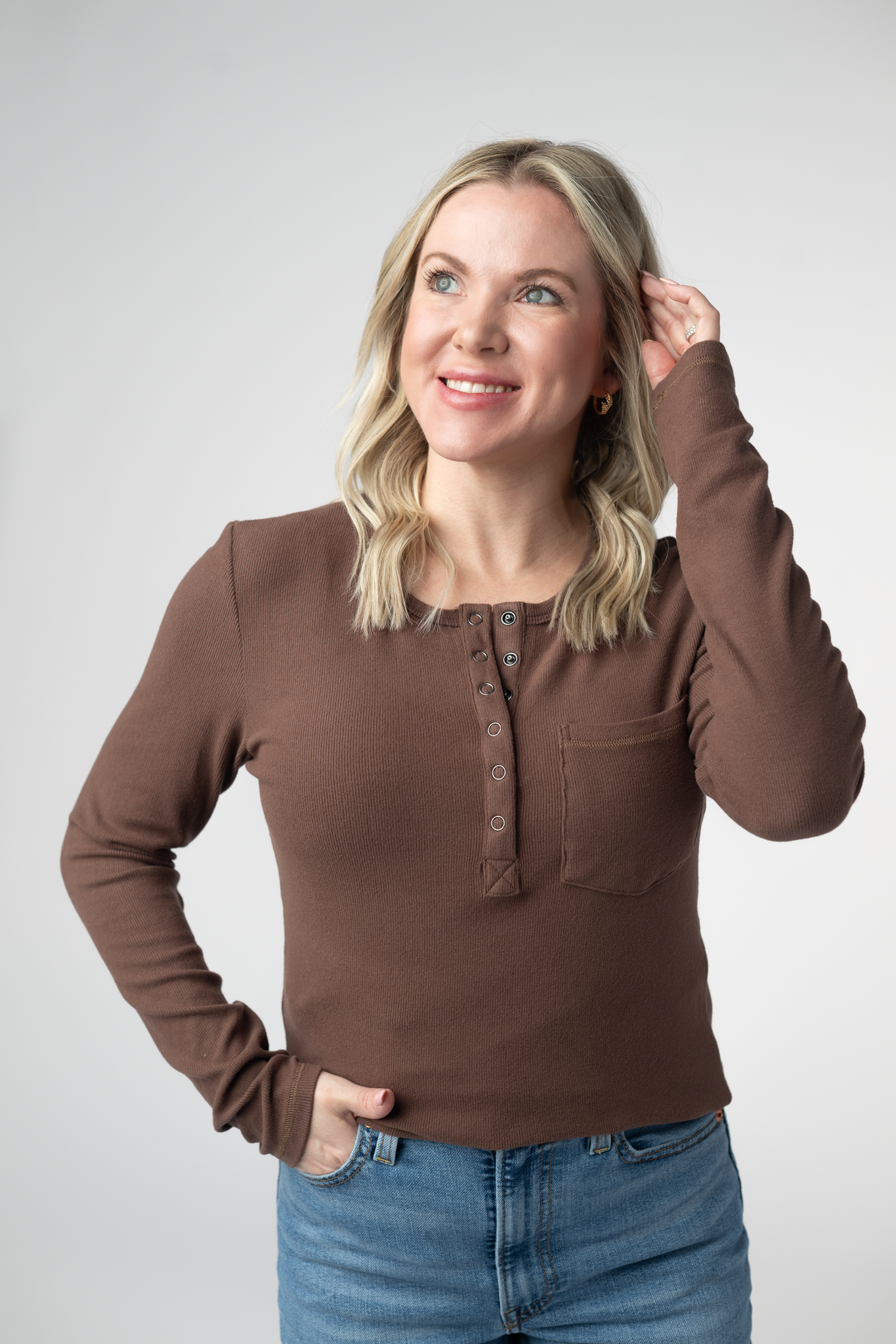 IN STOCK Georgia Long Sleeve Top - Brown