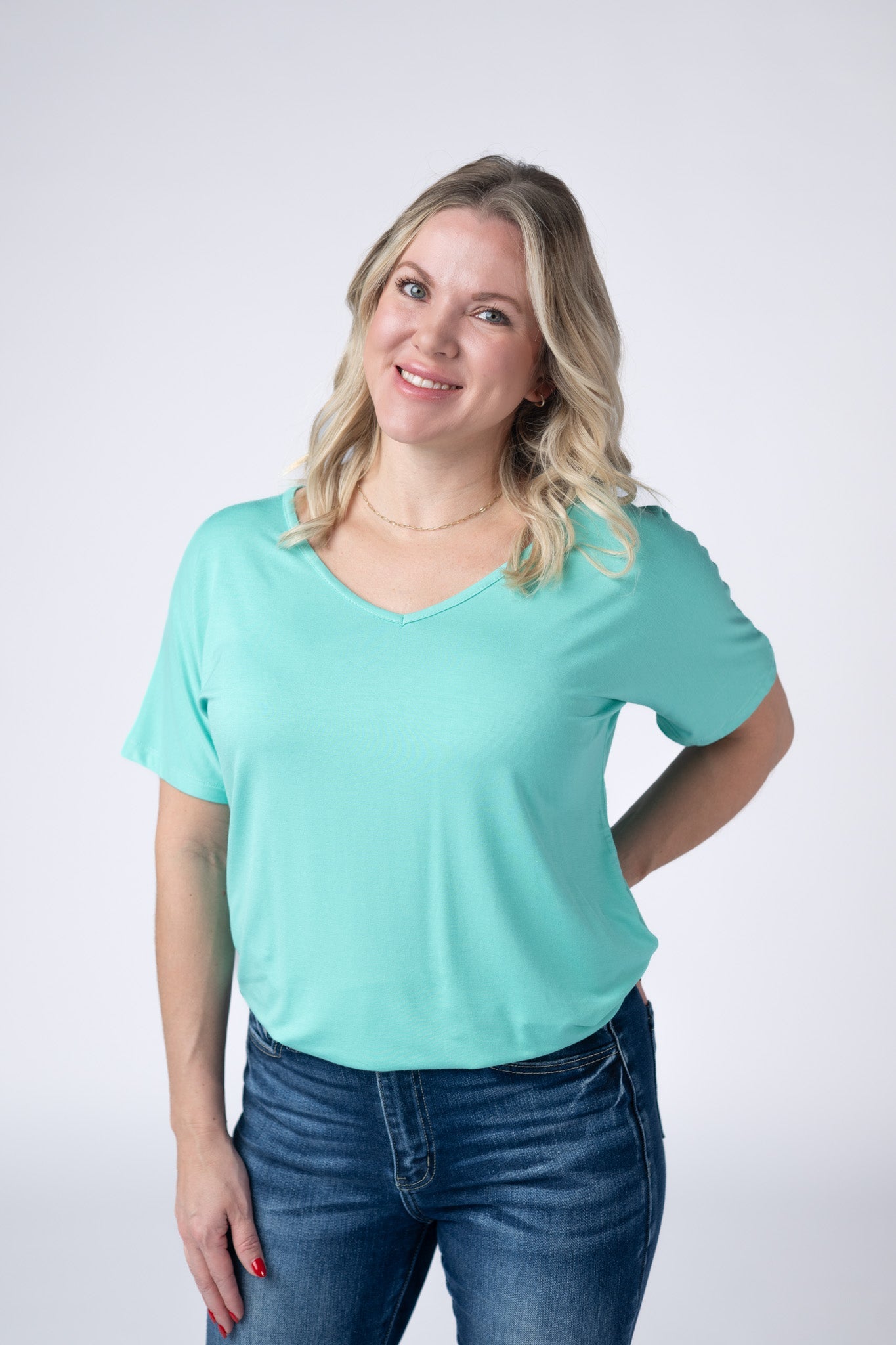 IN STOCK Chloe Cozy Top - Turquoise FINAL SALE