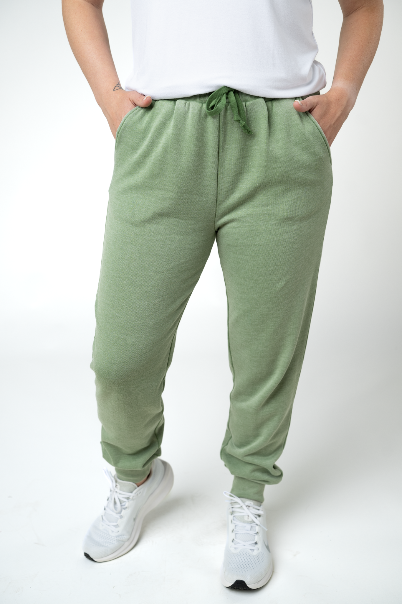 IN STOCK Vintage Wash Joggers - Olive