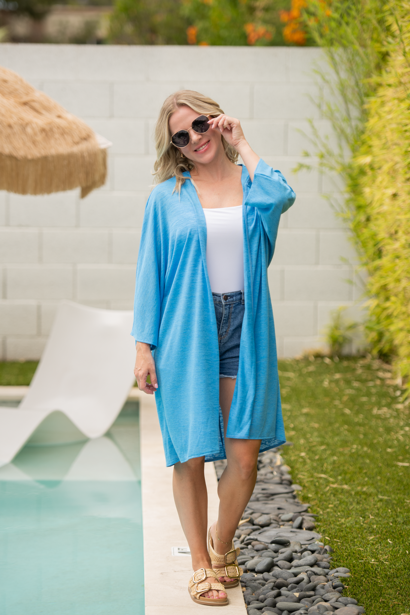 IN STOCK Ellie Cover-Up Kimono - Light Blue FINAL SALE